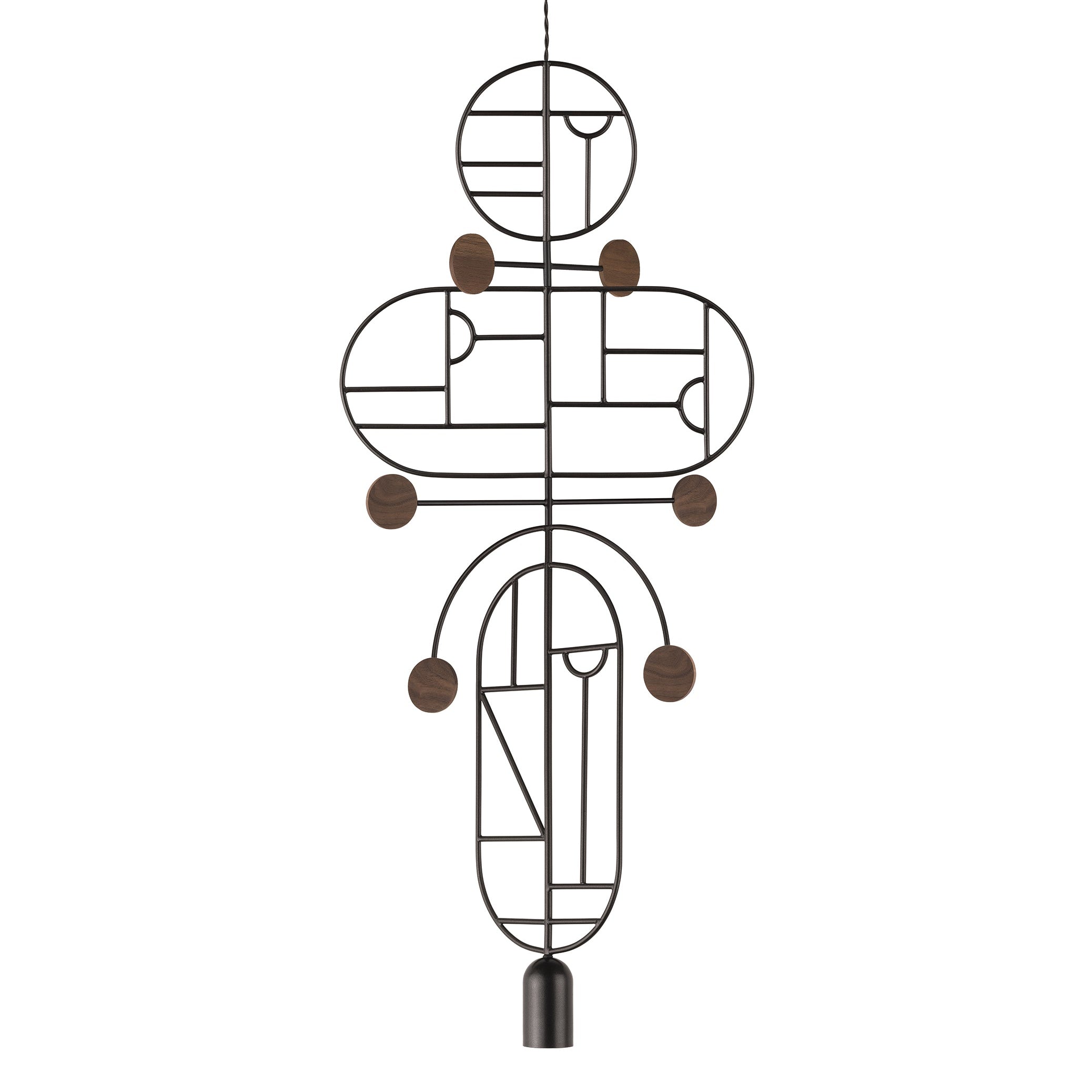 Závěsná lampa WOODEN DOTS WDS19 grafitová s ořechovým dřevem