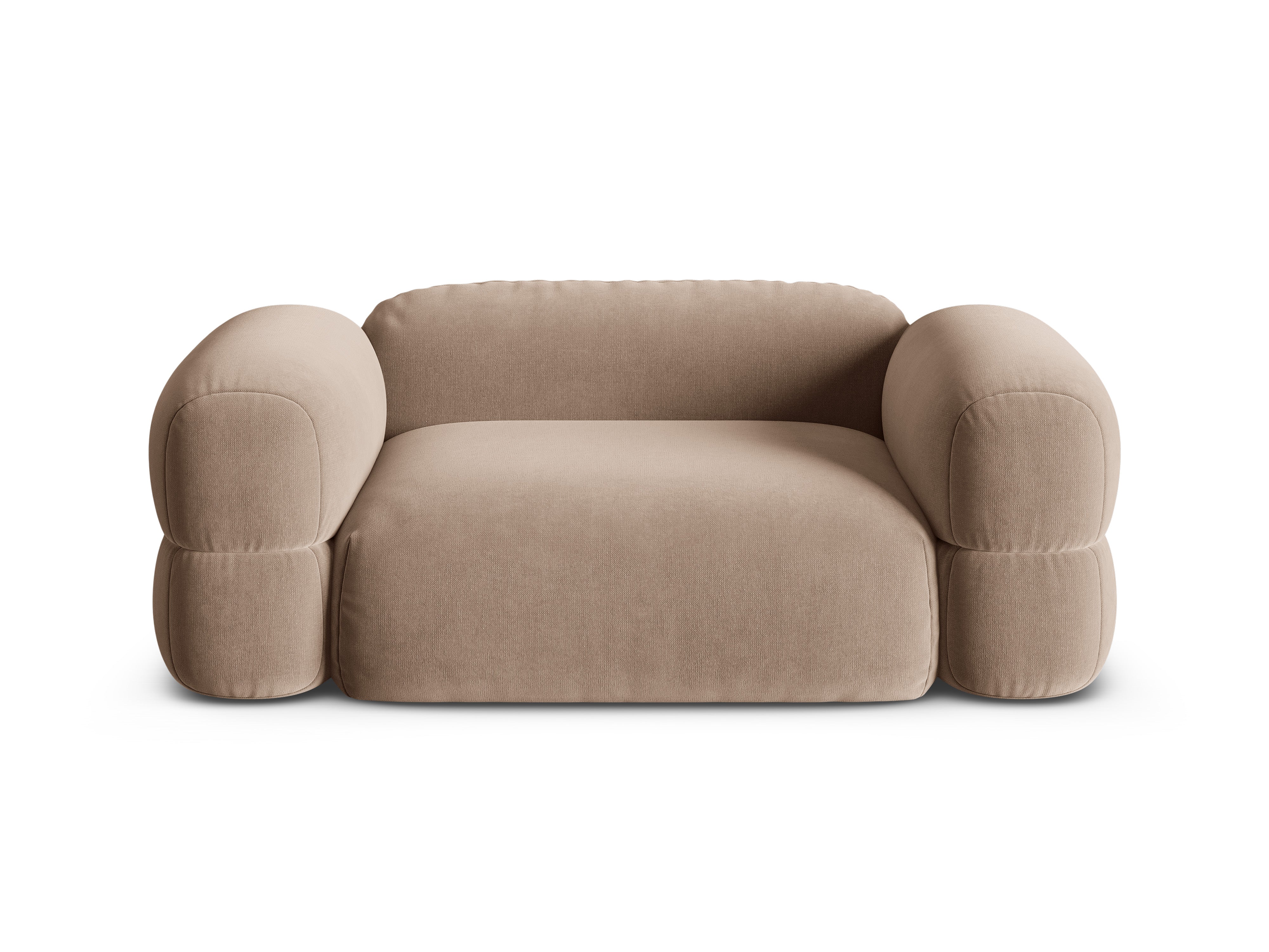 Sofa sametová 2-osobová ROGER tmavě béžová