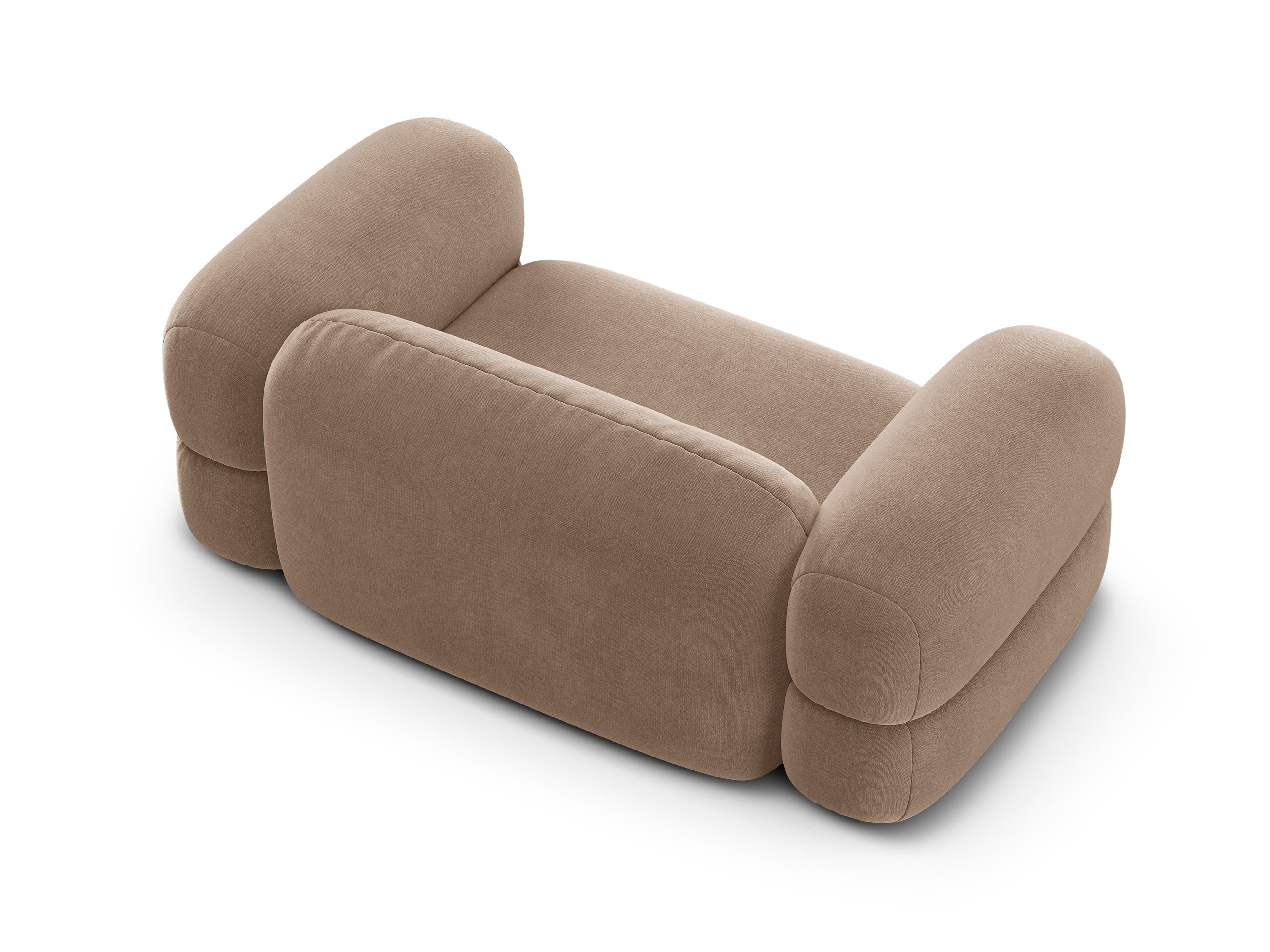 Sofa sametová 2-osobová ROGER tmavě béžová