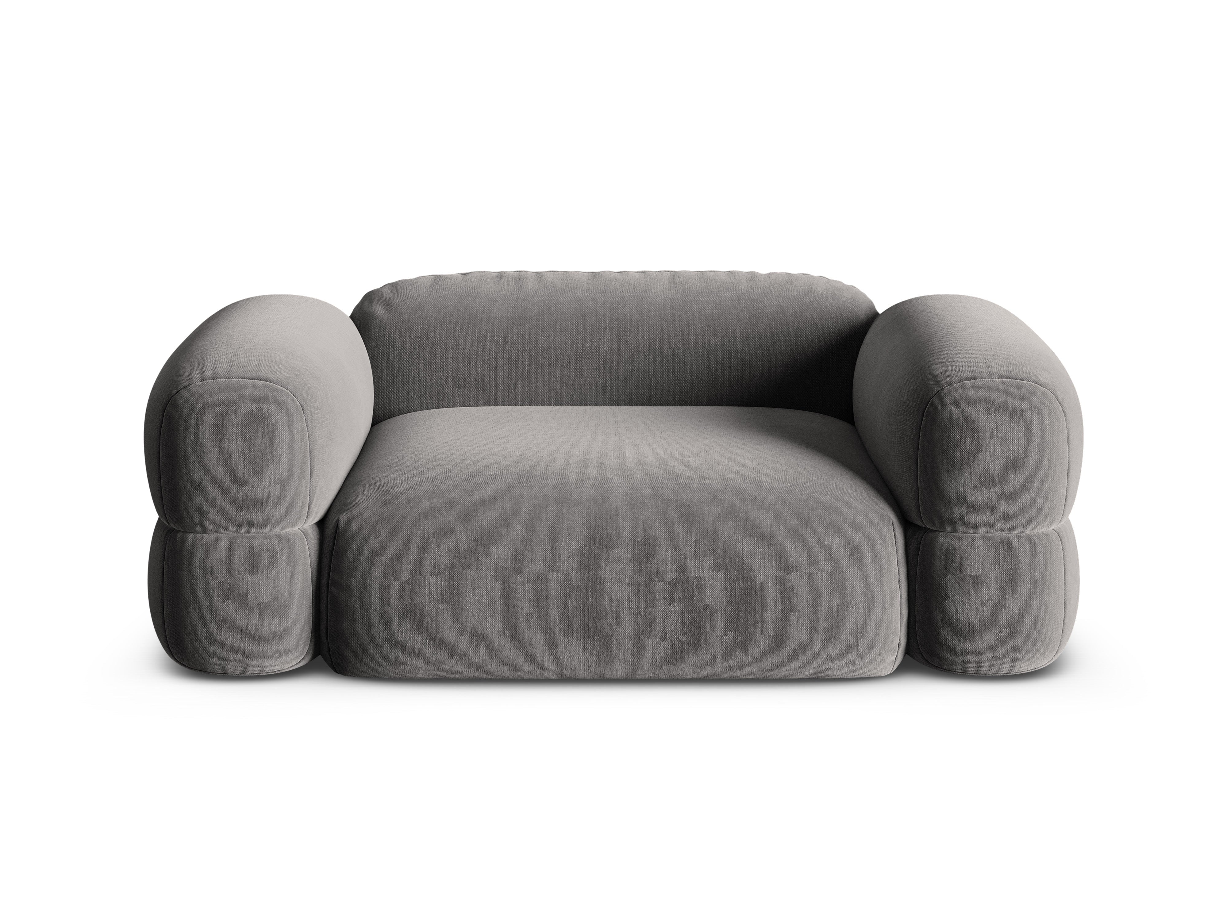 Velvet 2-Seater Sofa ROGER Gray