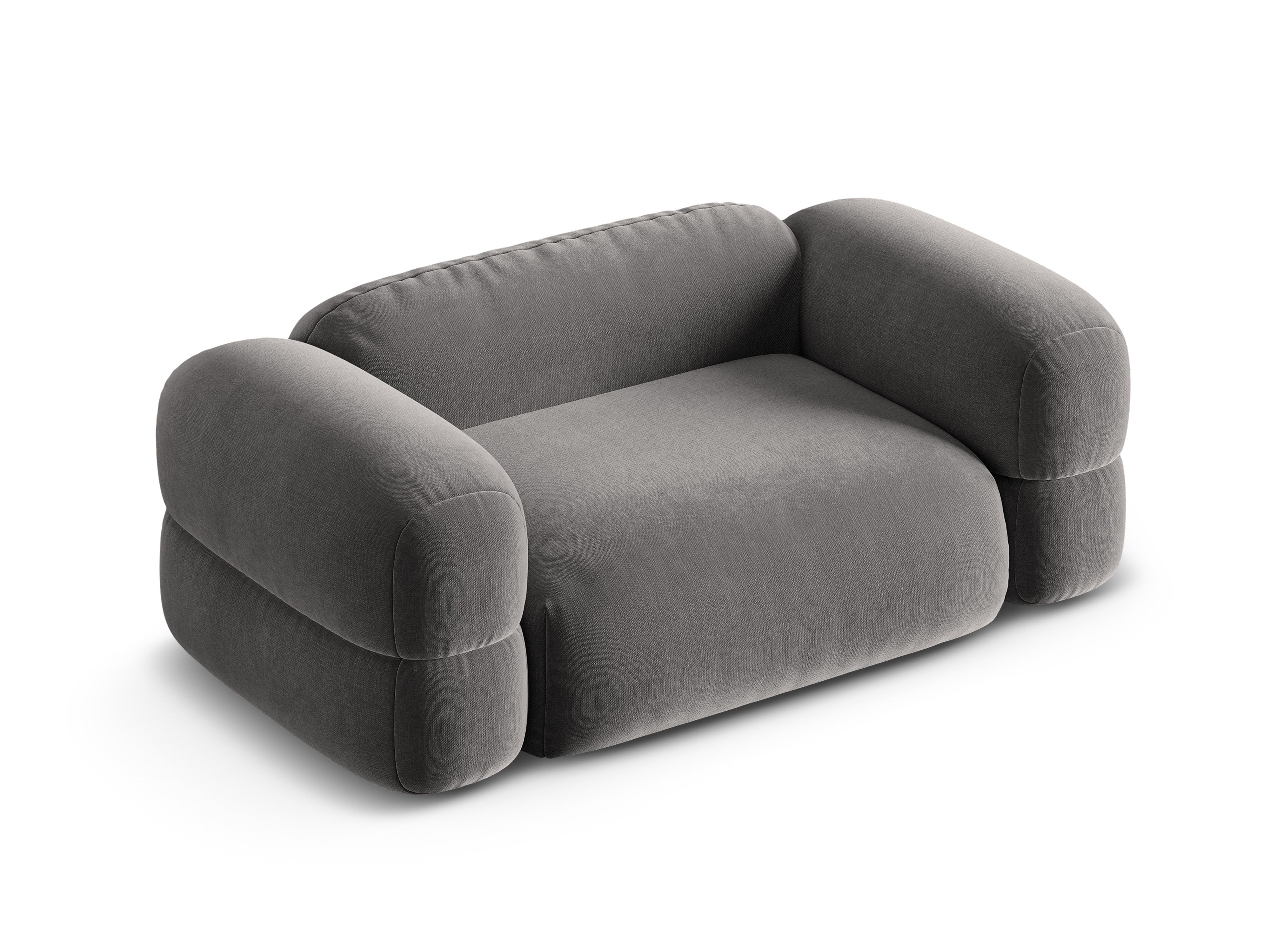 Velvet 2-Seater Sofa ROGER Gray