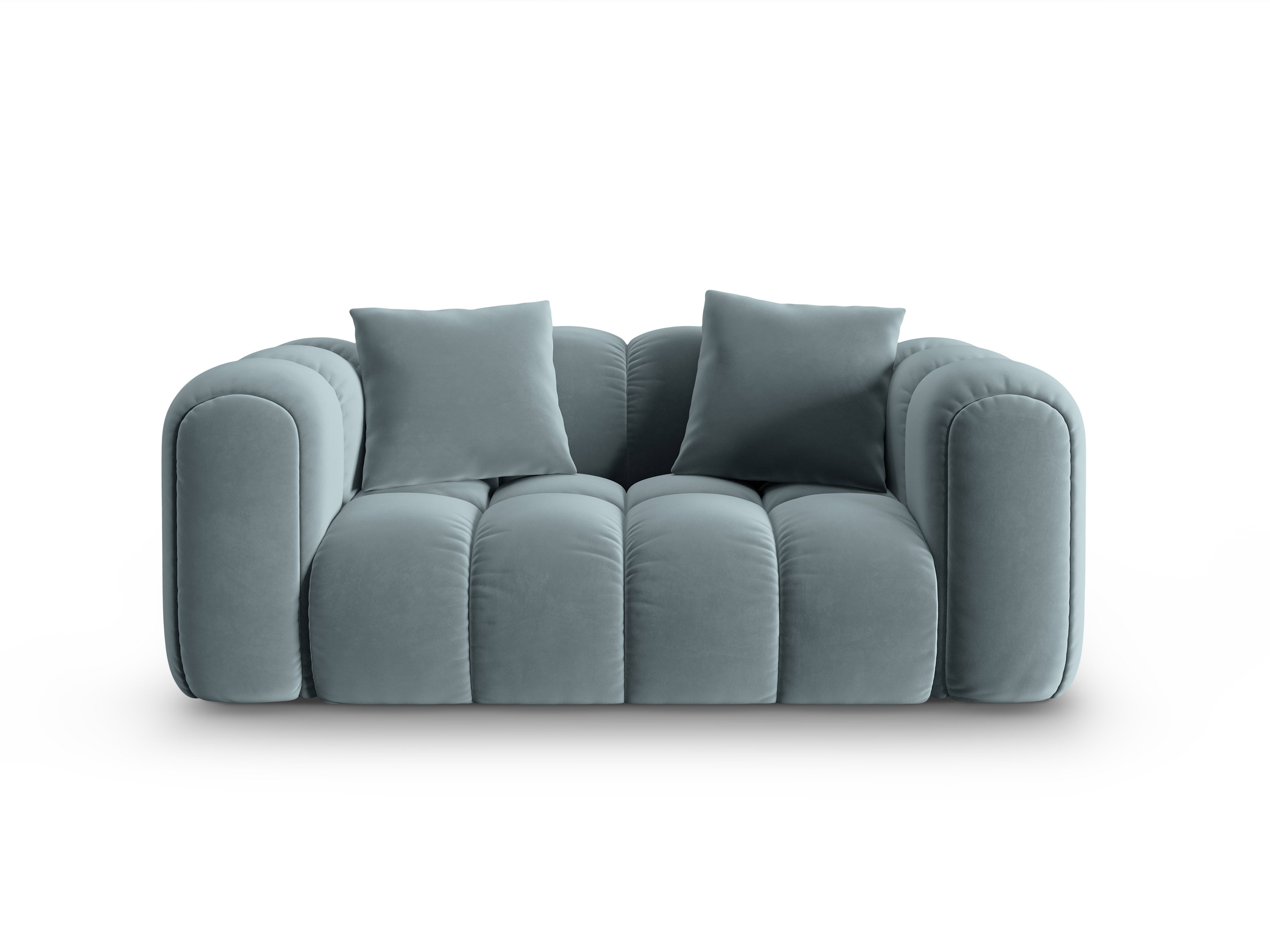 Sofa sametová 2-osobová ASTRO jasně modrá