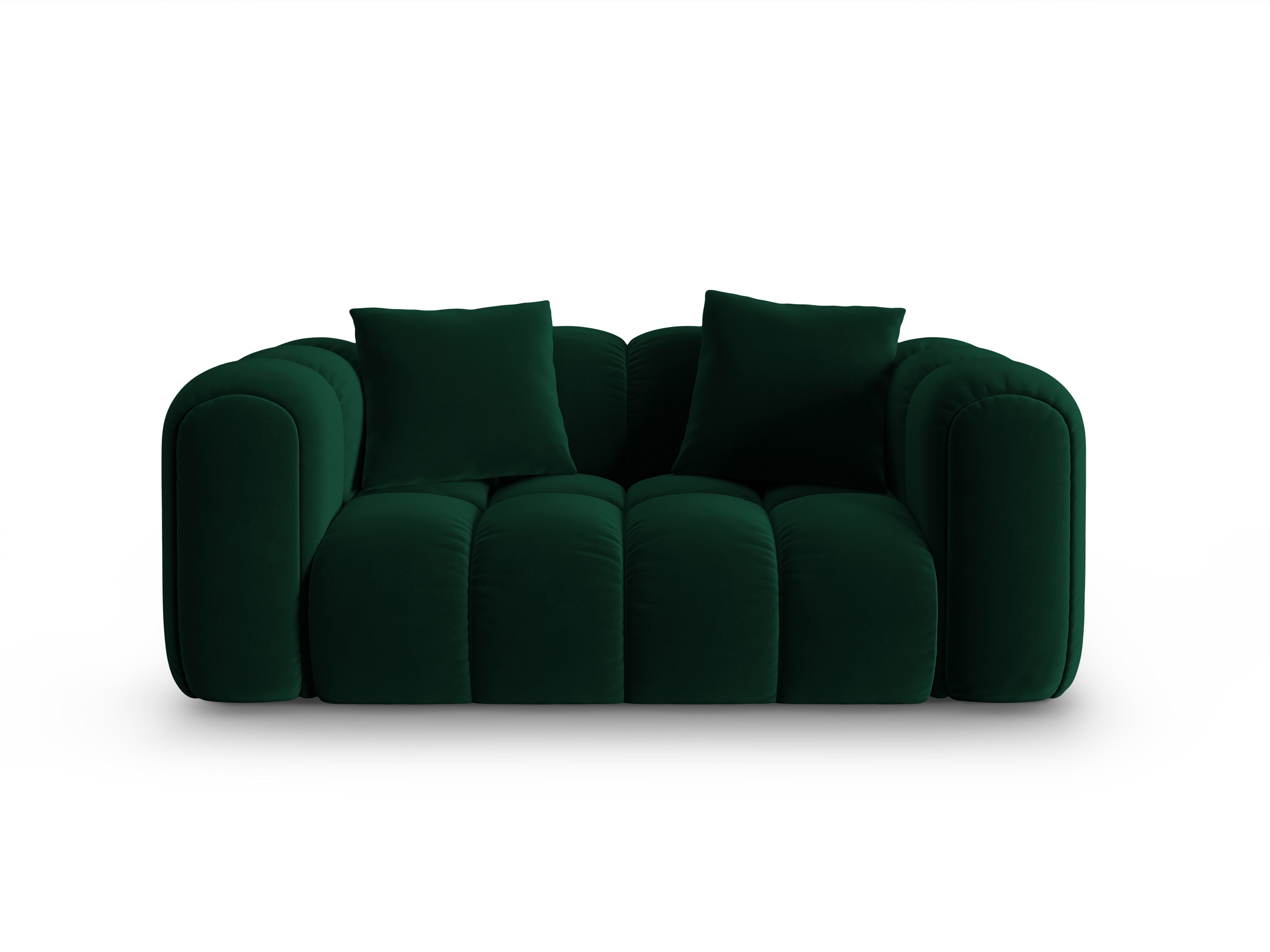 Sofa sametová 2-osobová ASTRO lahvově zelená