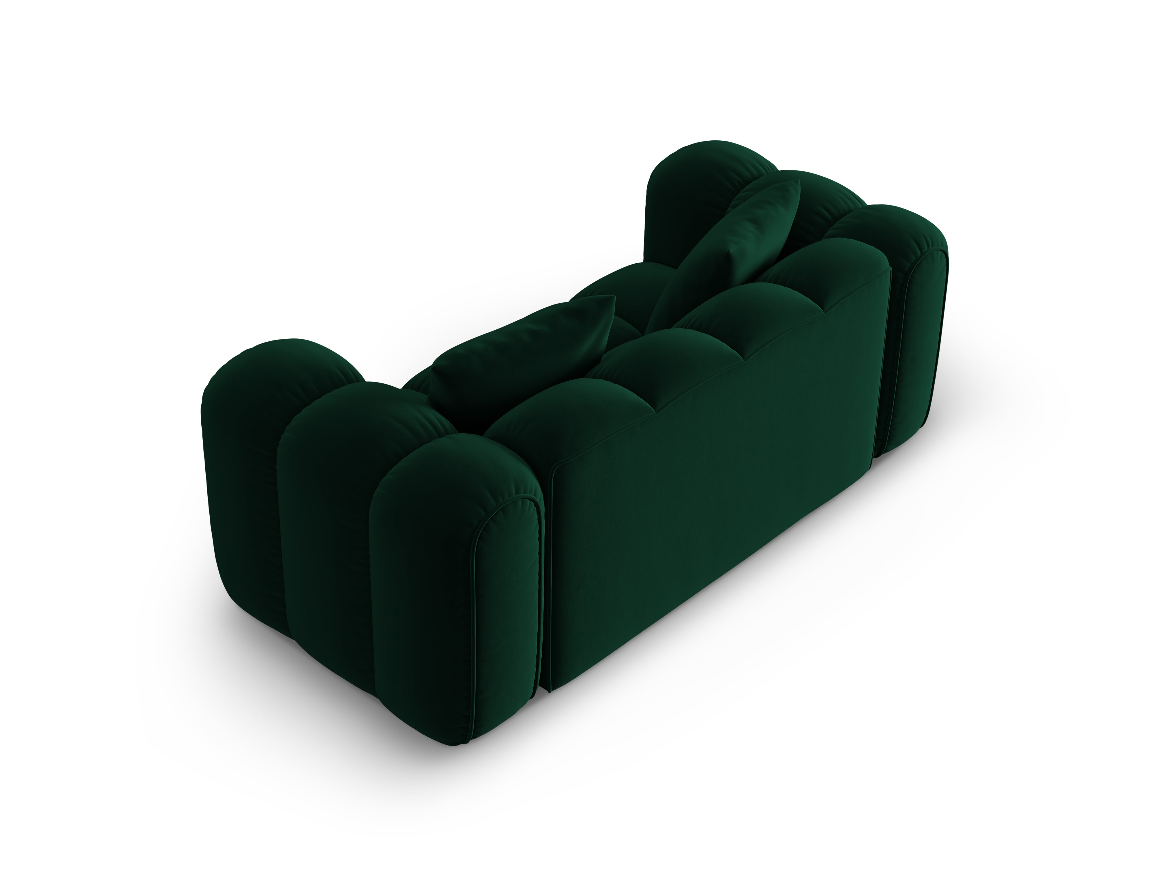 Sofa sametová 2-osobová ASTRO lahvově zelená