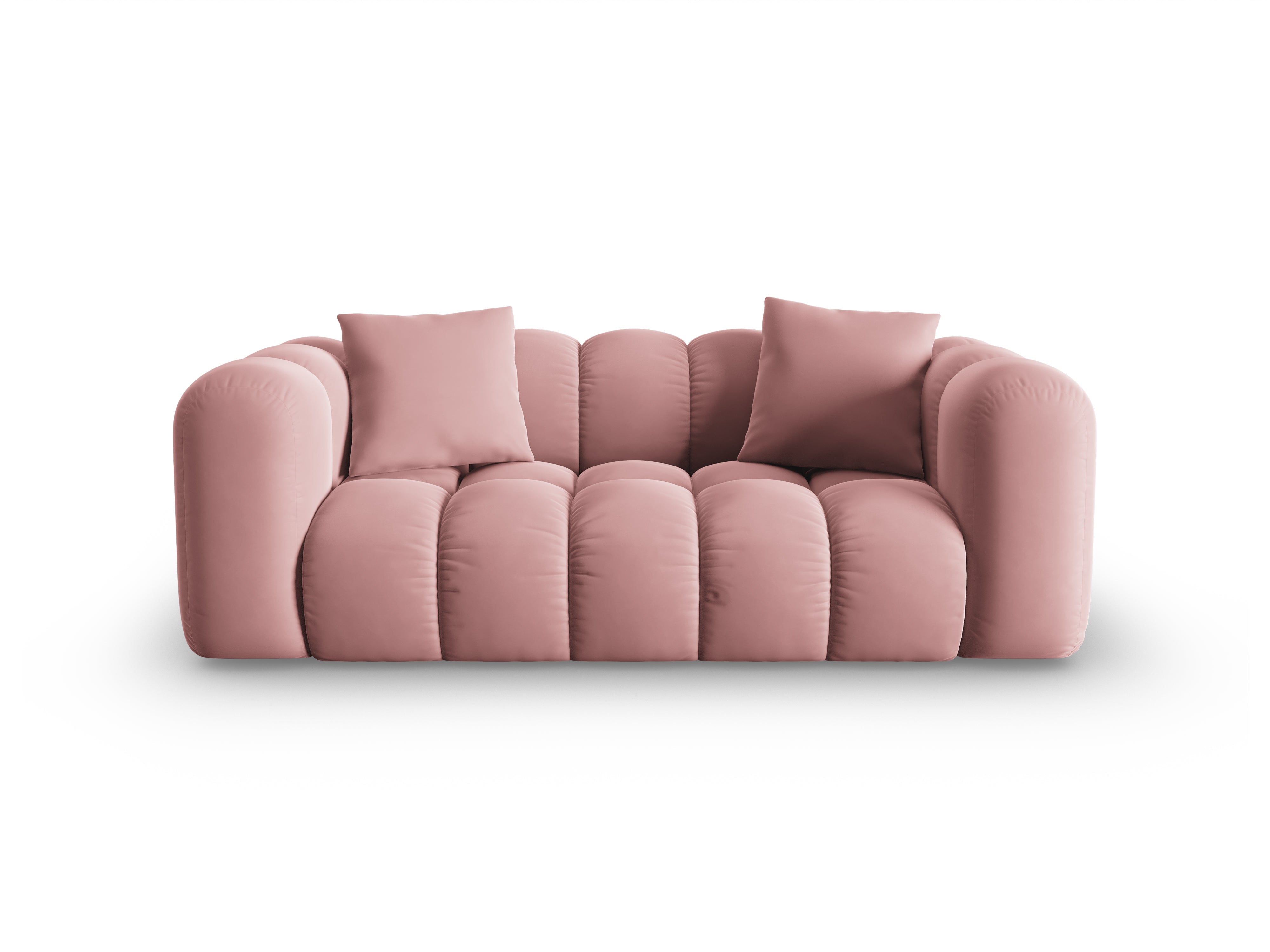Sofa sametová 2-osobová HALLEY růžová