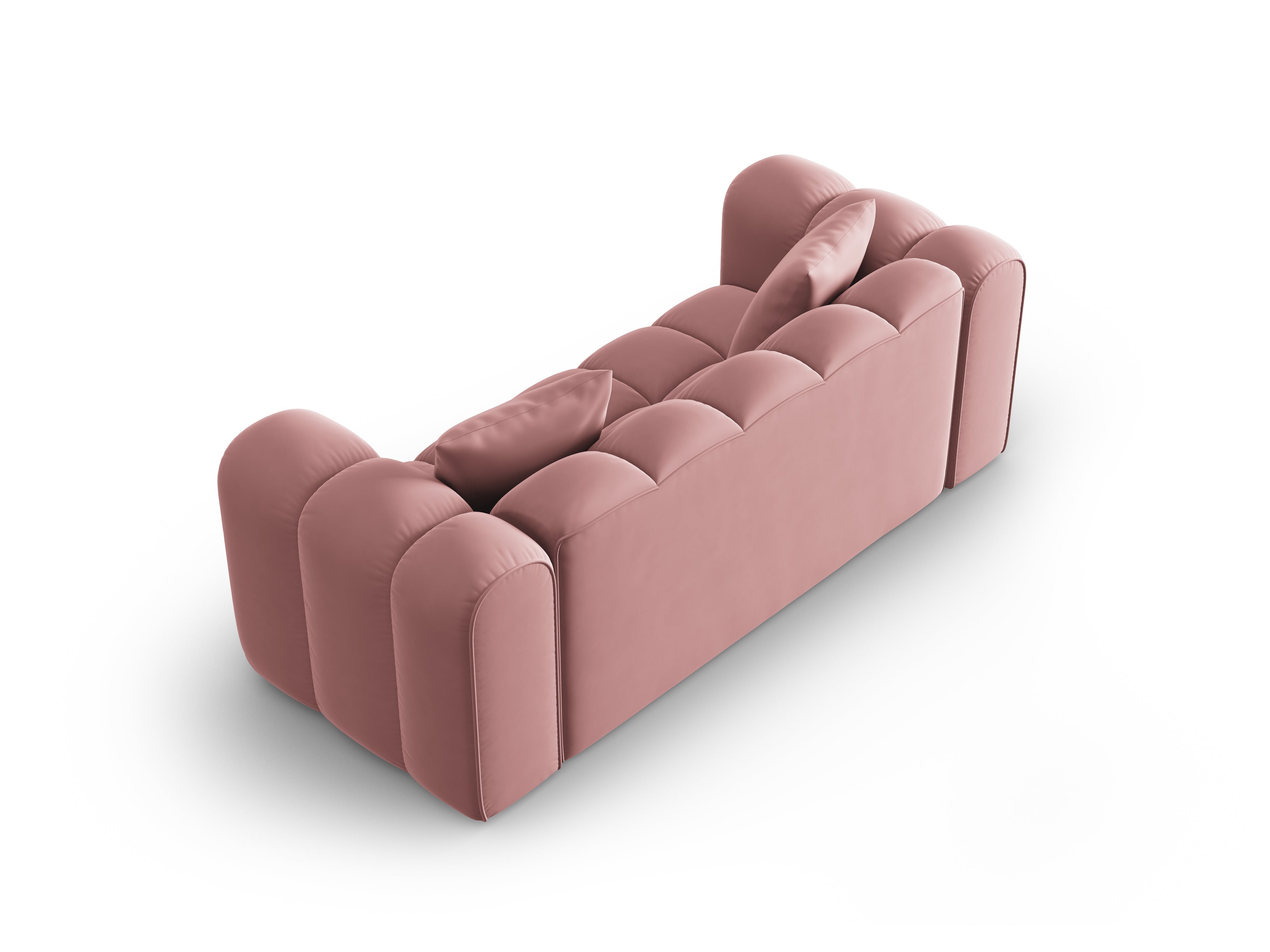 Sofa sametová 2-osobová HALLEY růžová