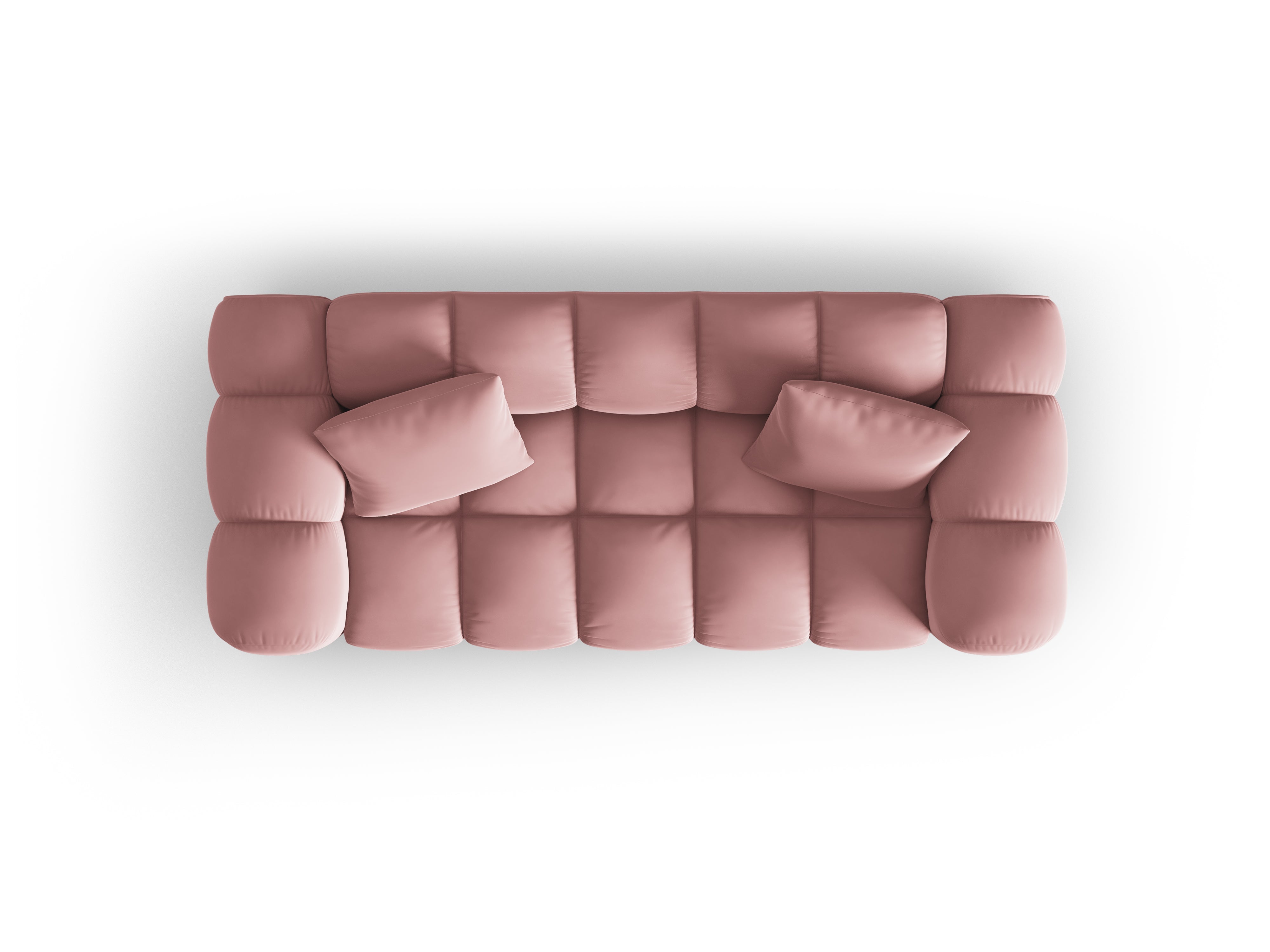 Sofa sametová 2-osobová HALLEY růžová