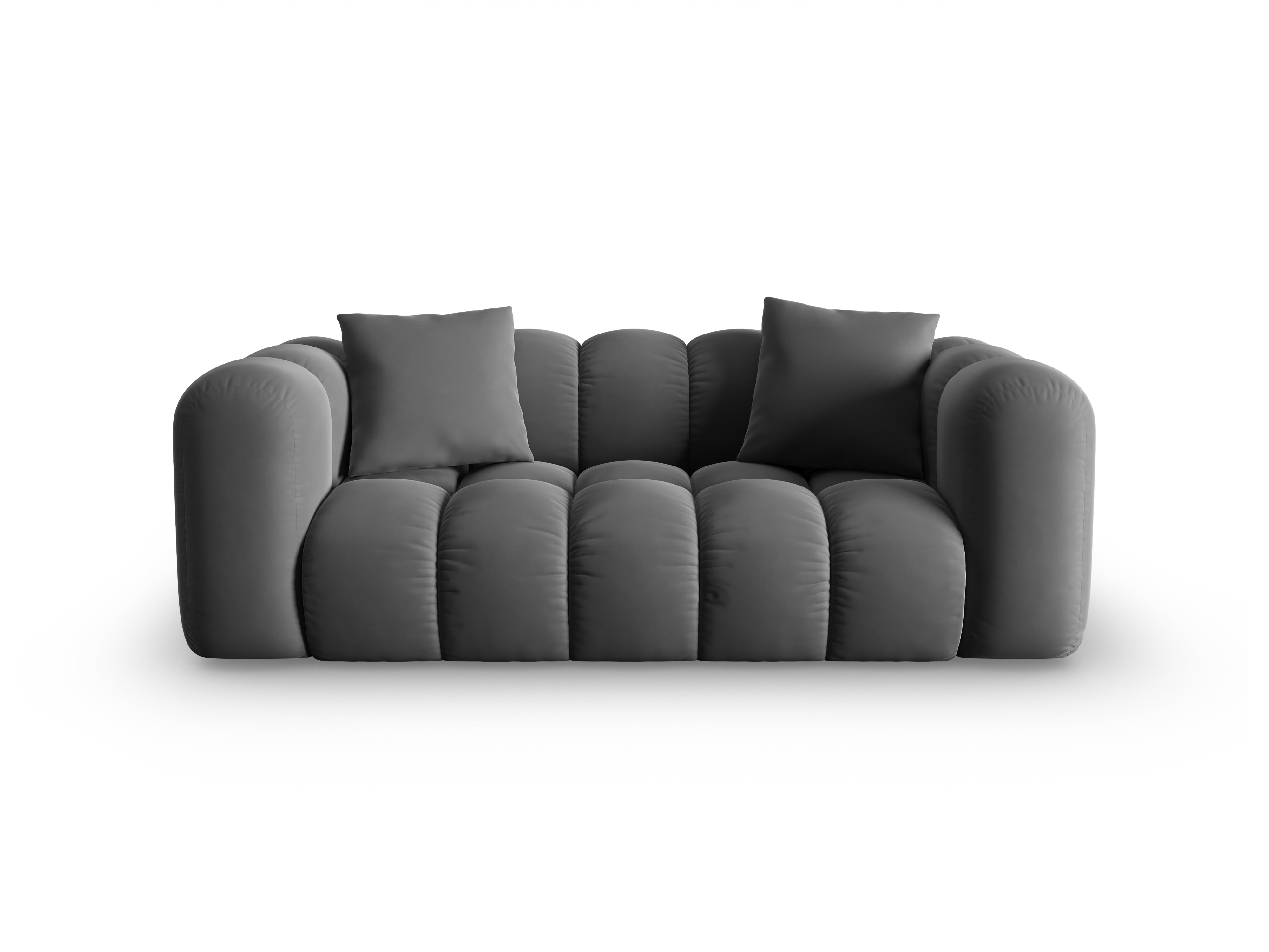 Sofa sametová 2-osobová HALLEY šedá