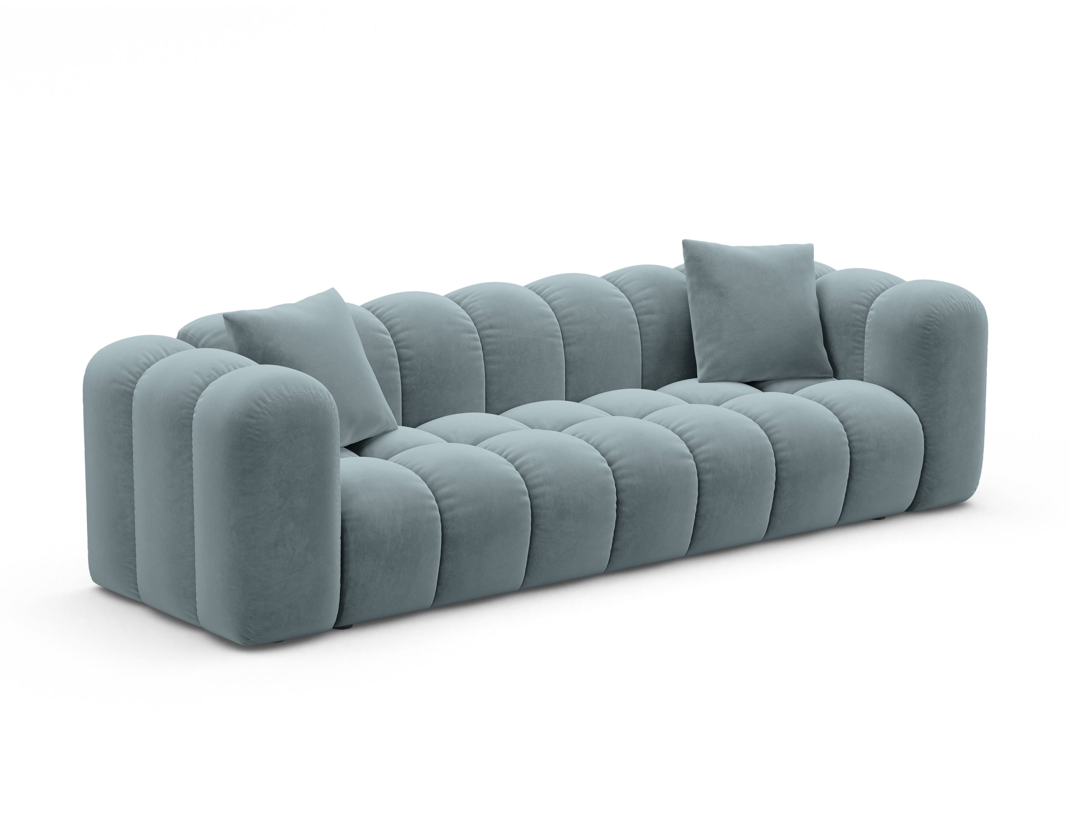Sofa sametová s funkcí spaní ASTRO jasně modrá