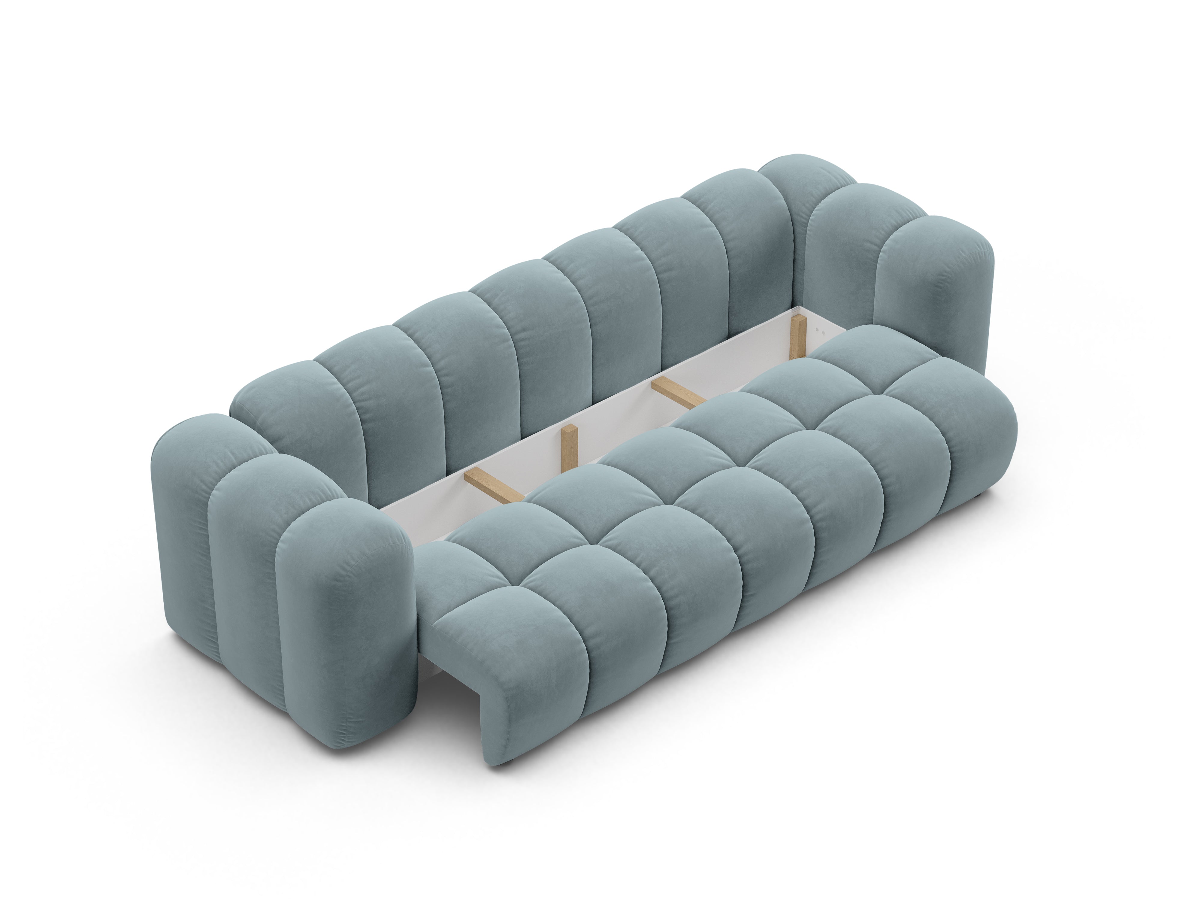 Sofa sametová s funkcí spaní ASTRO jasně modrá