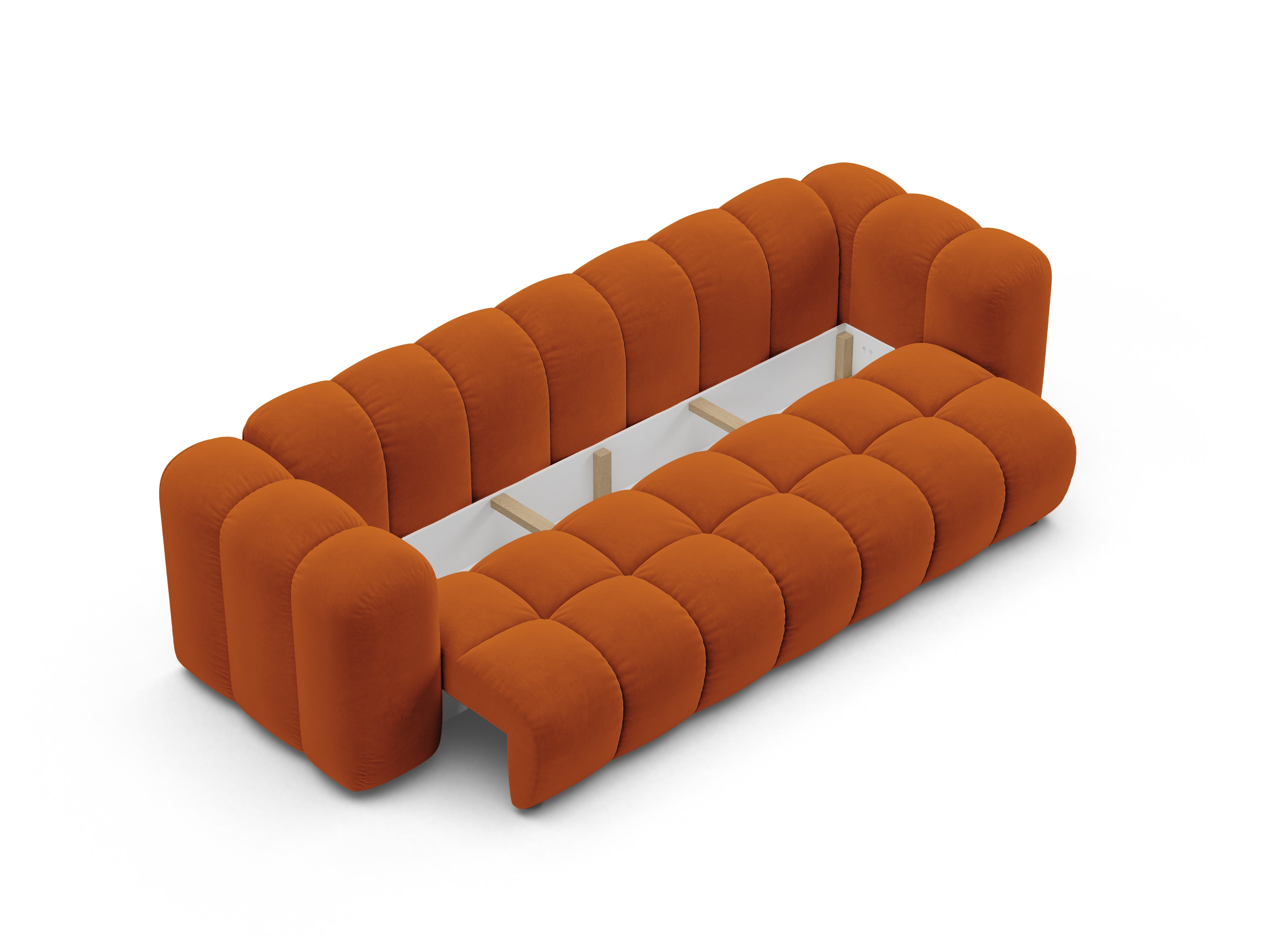 Sofa sametová s funkcí spaní ASTRO ruda