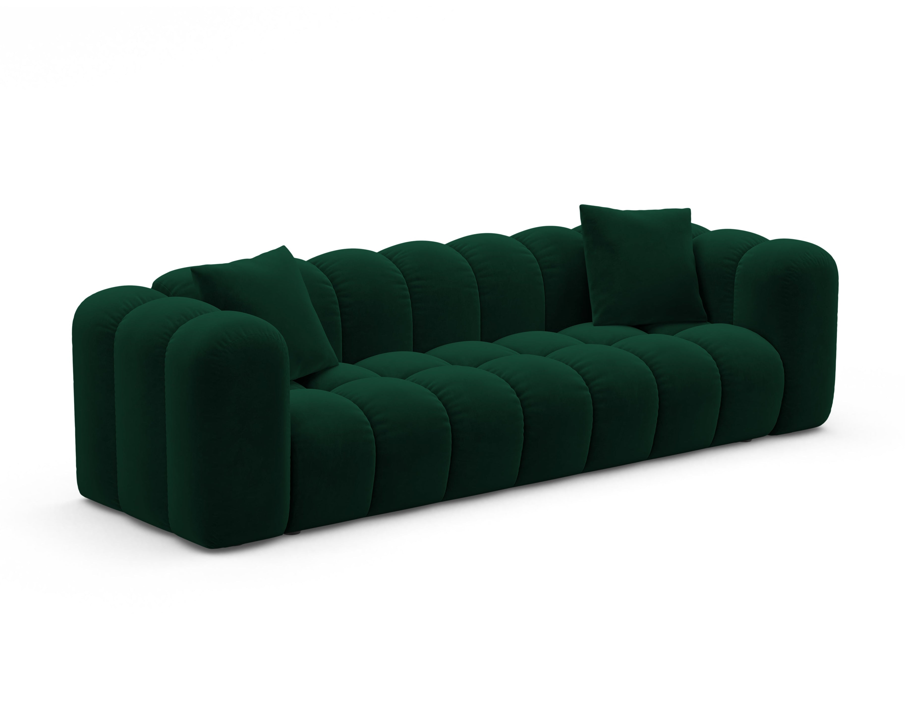 Sofa sametová s funkcí spaní ASTRO lahvově zelená