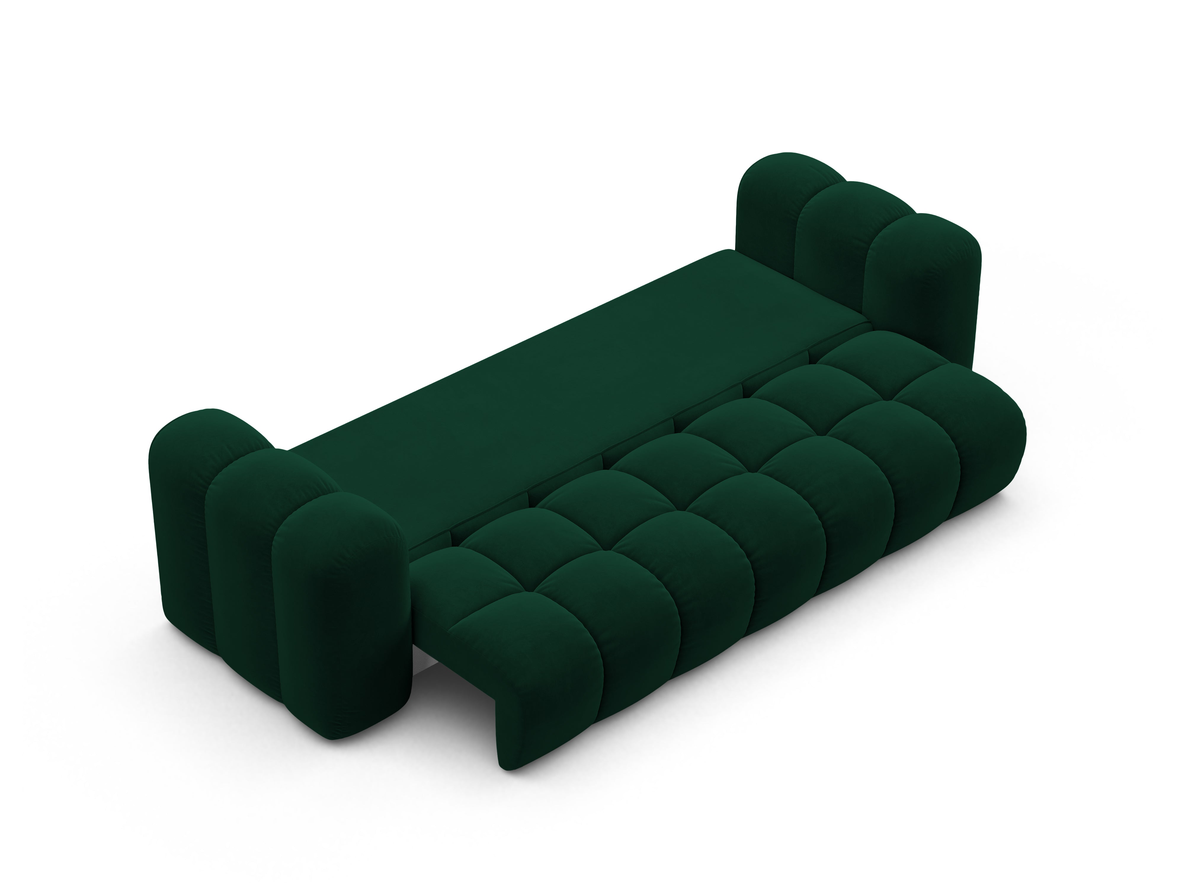 Sofa sametová s funkcí spaní ASTRO lahvově zelená