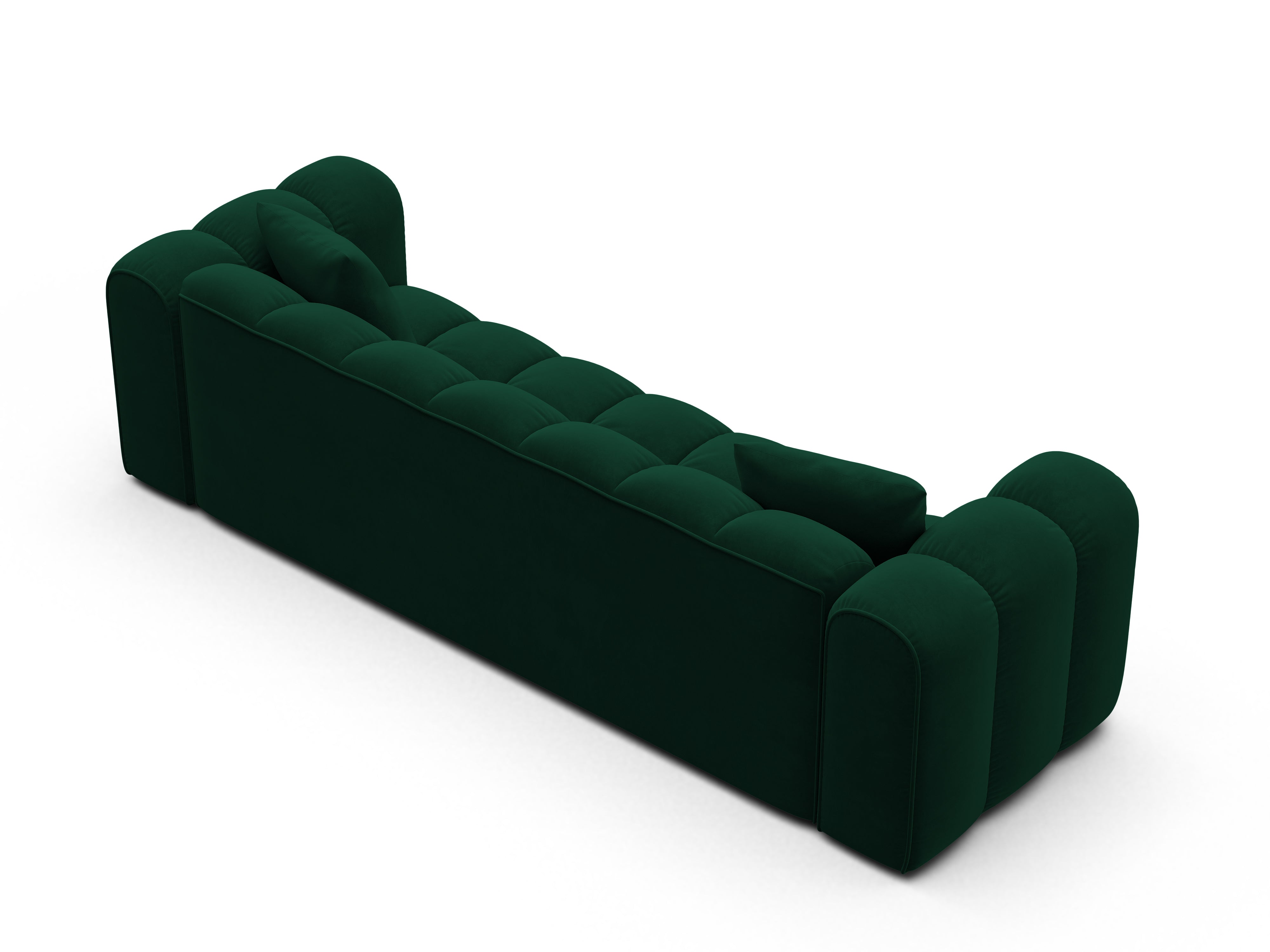 Sofa sametová s funkcí spaní ASTRO lahvově zelená