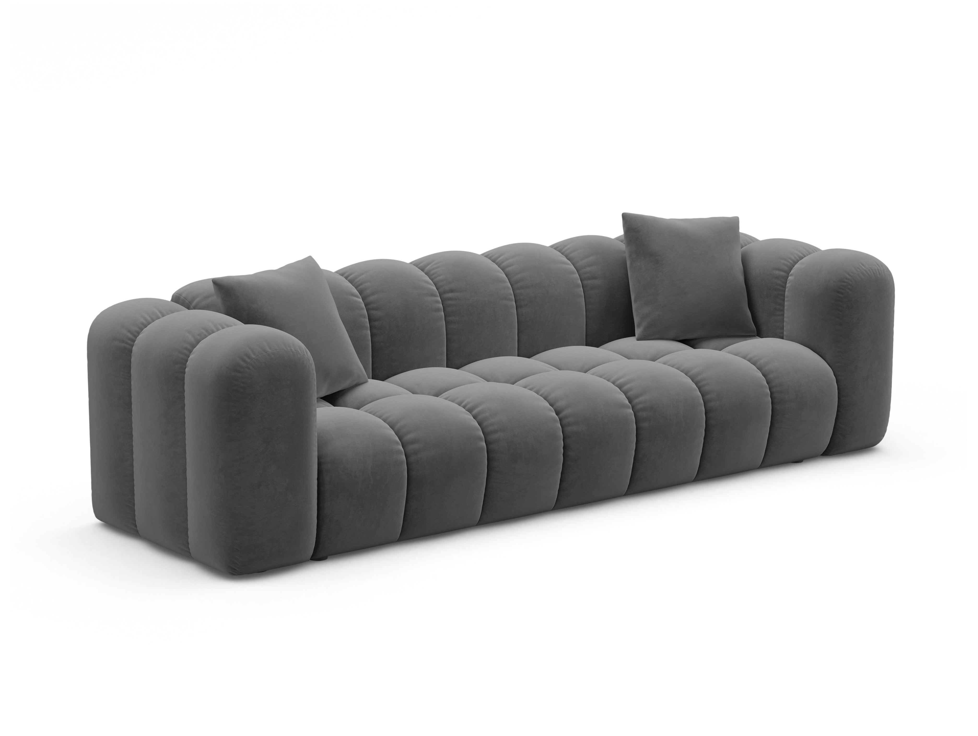 Sofa sametová s funkcí spaní ASTRO šedá