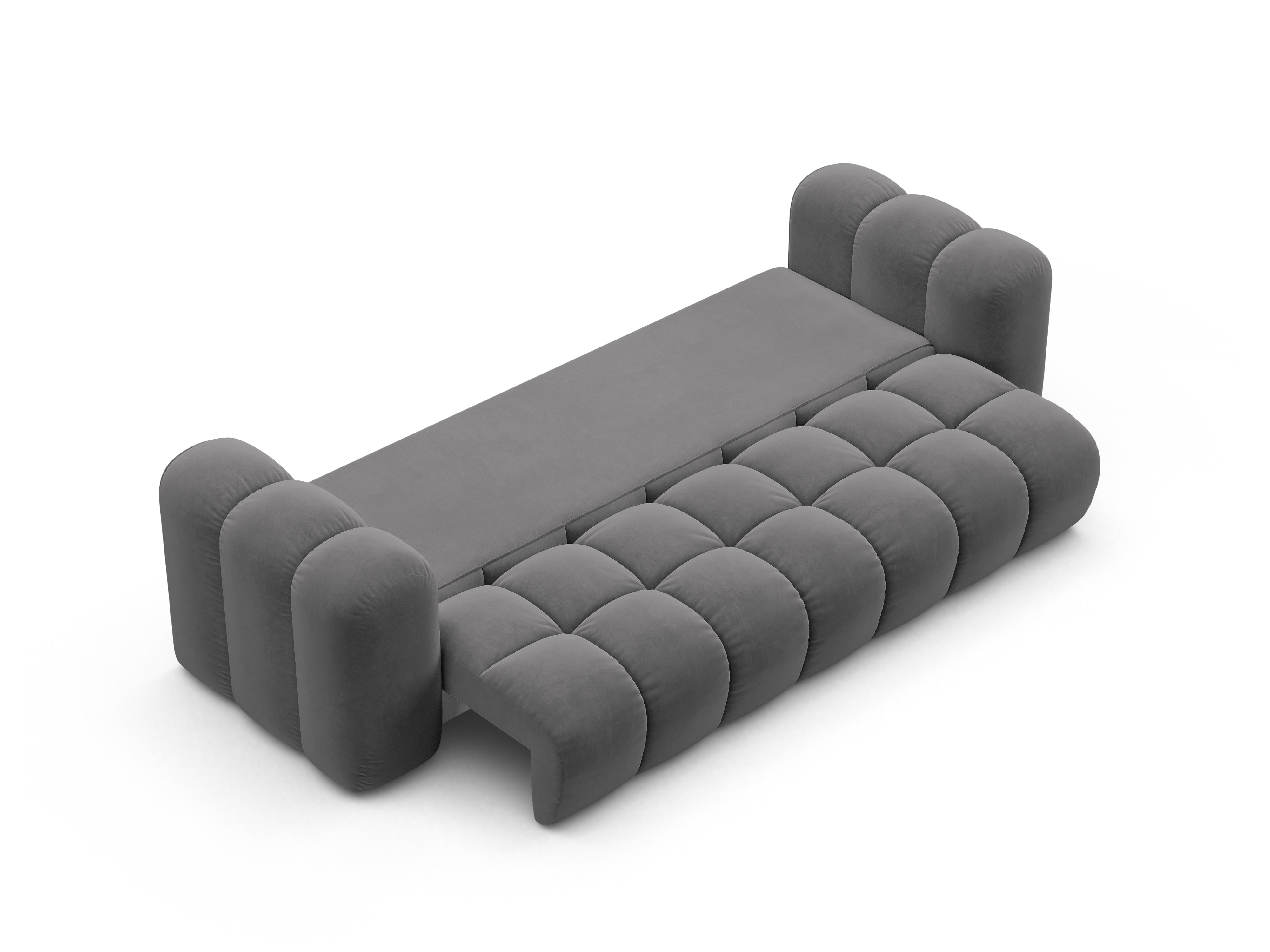 Sofa sametová s funkcí spaní ASTRO šedá