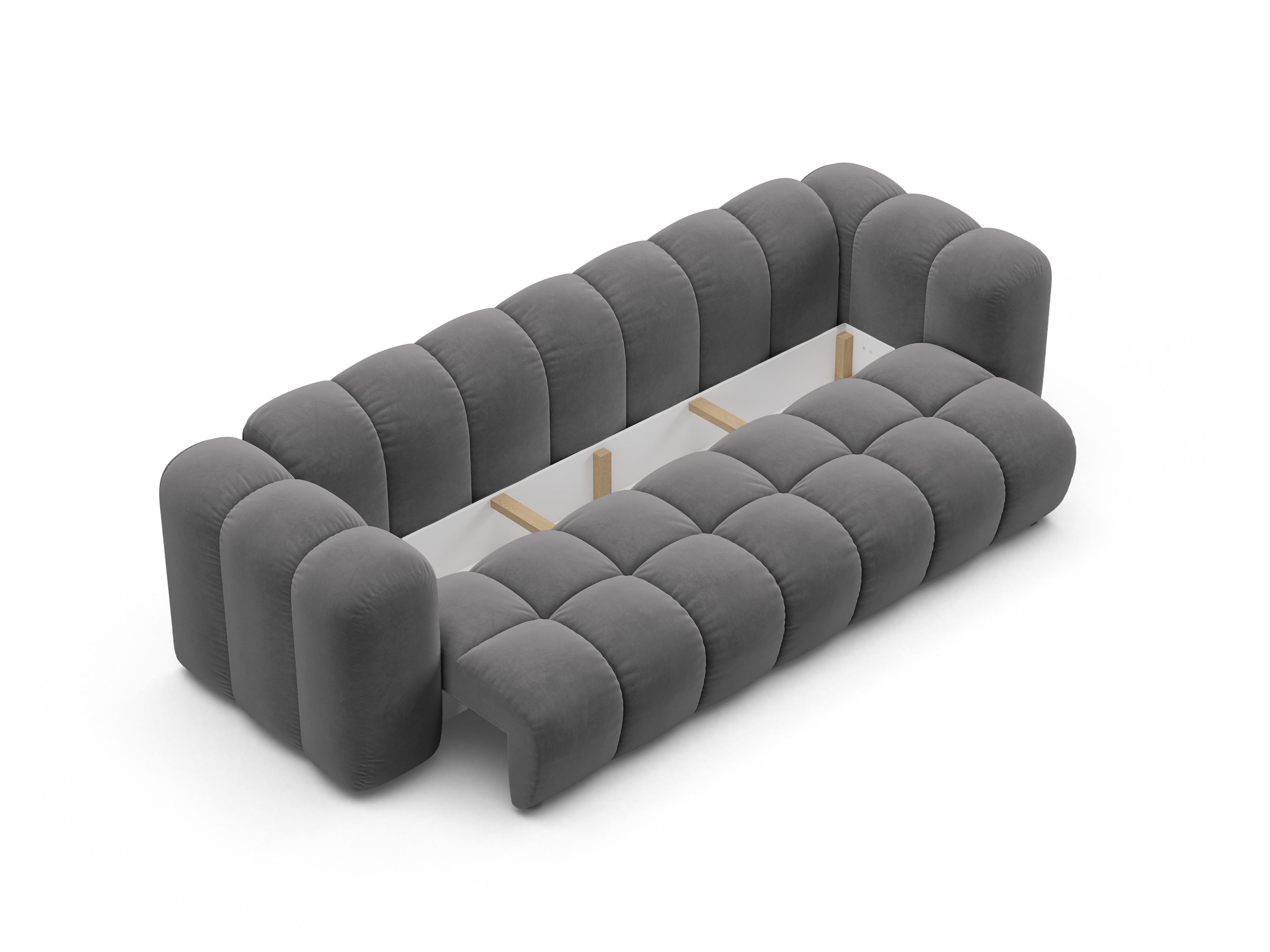 Sofa sametová s funkcí spaní ASTRO šedá