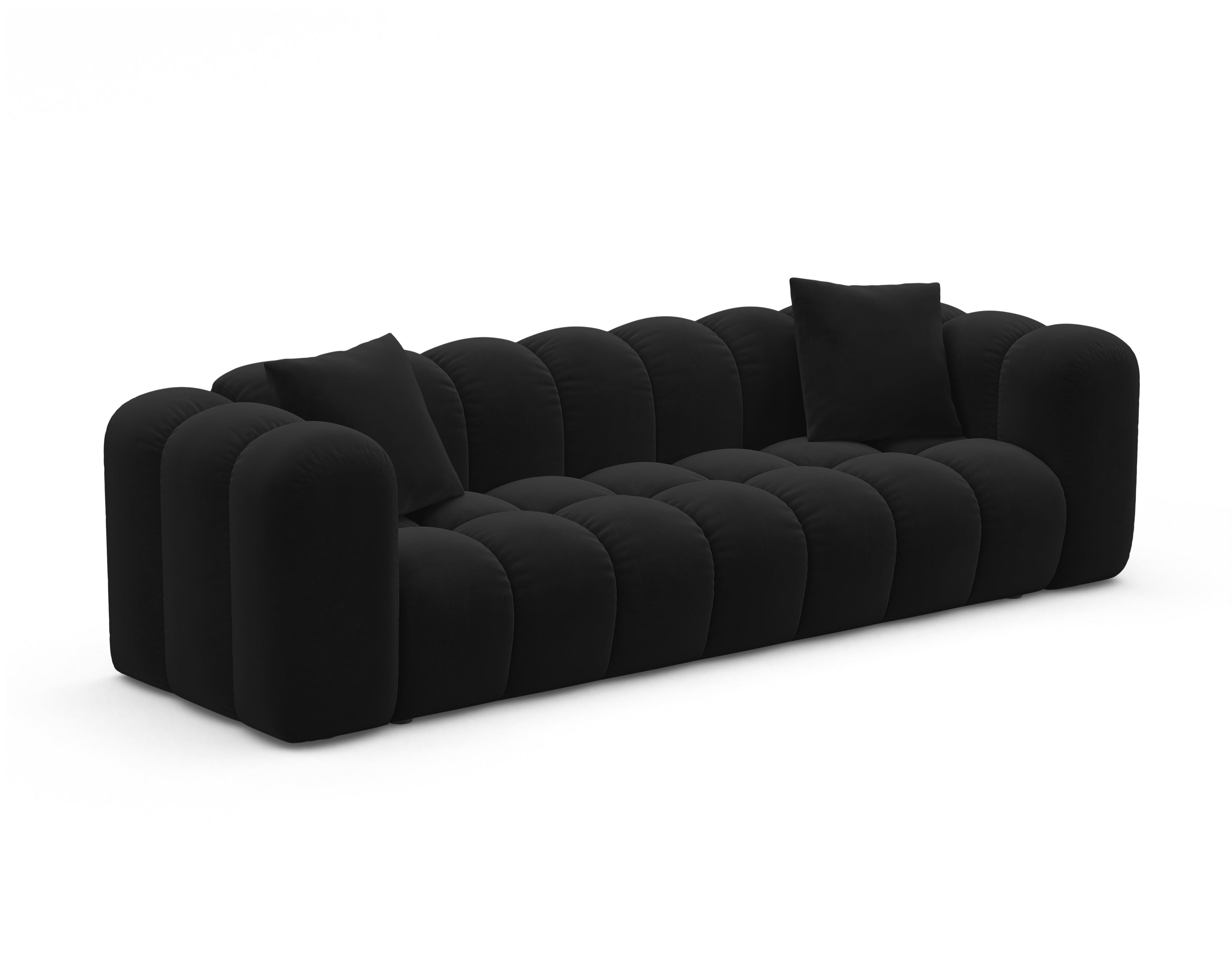 Sofa sametová s funkcí spaní ASTRO černá