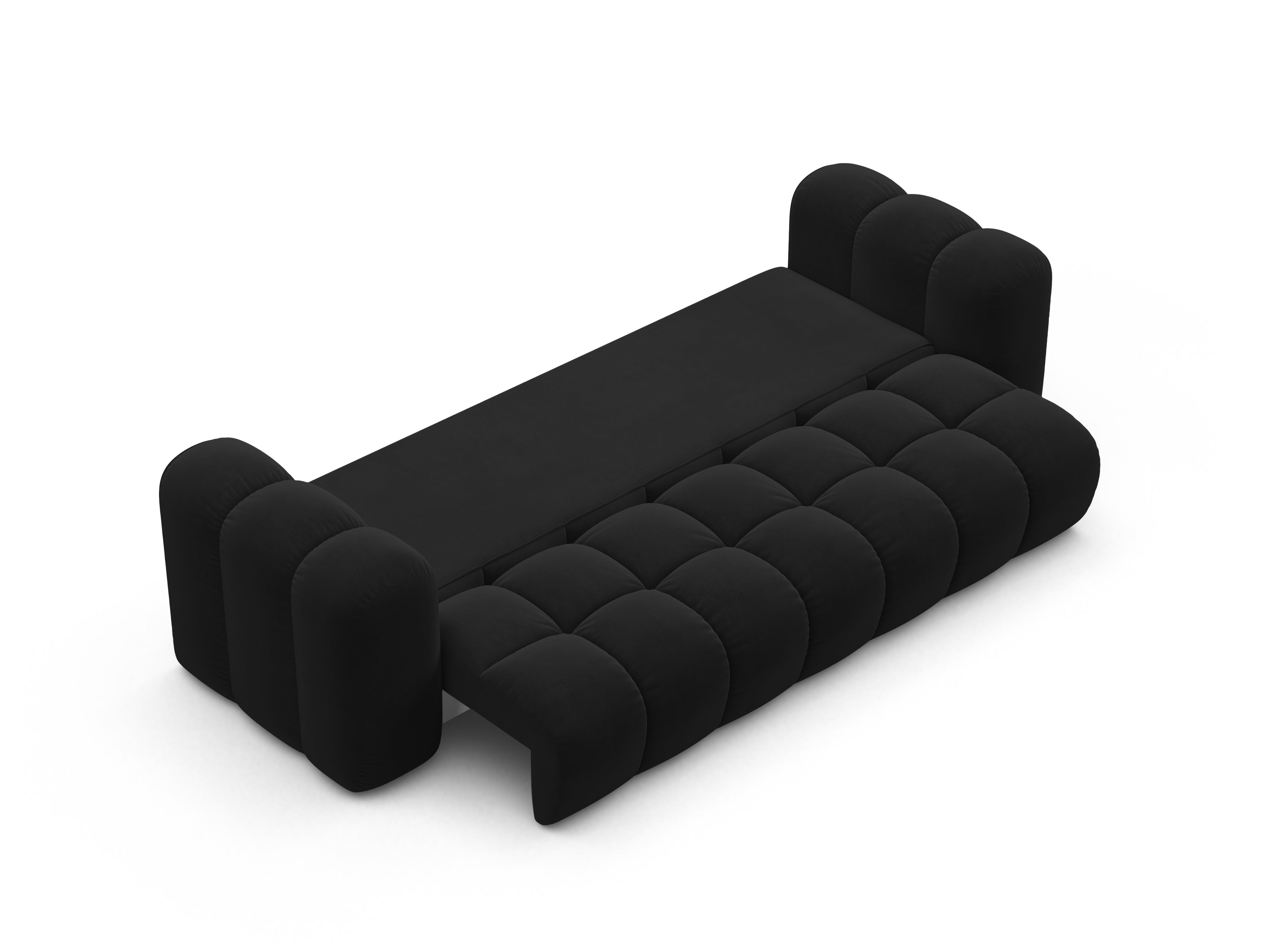 Sofa sametová s funkcí spaní ASTRO černá