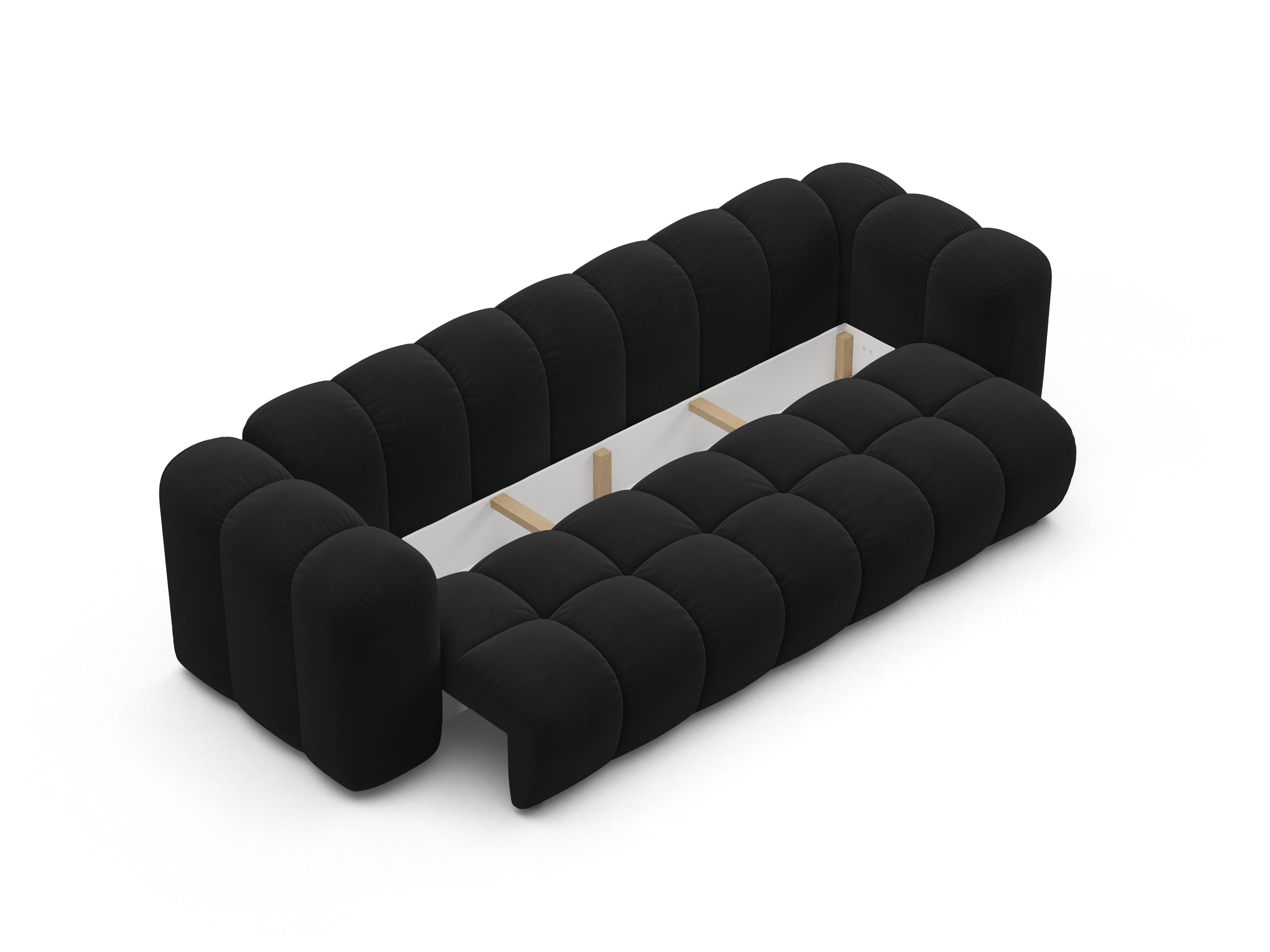 Sofa sametová s funkcí spaní ASTRO černá