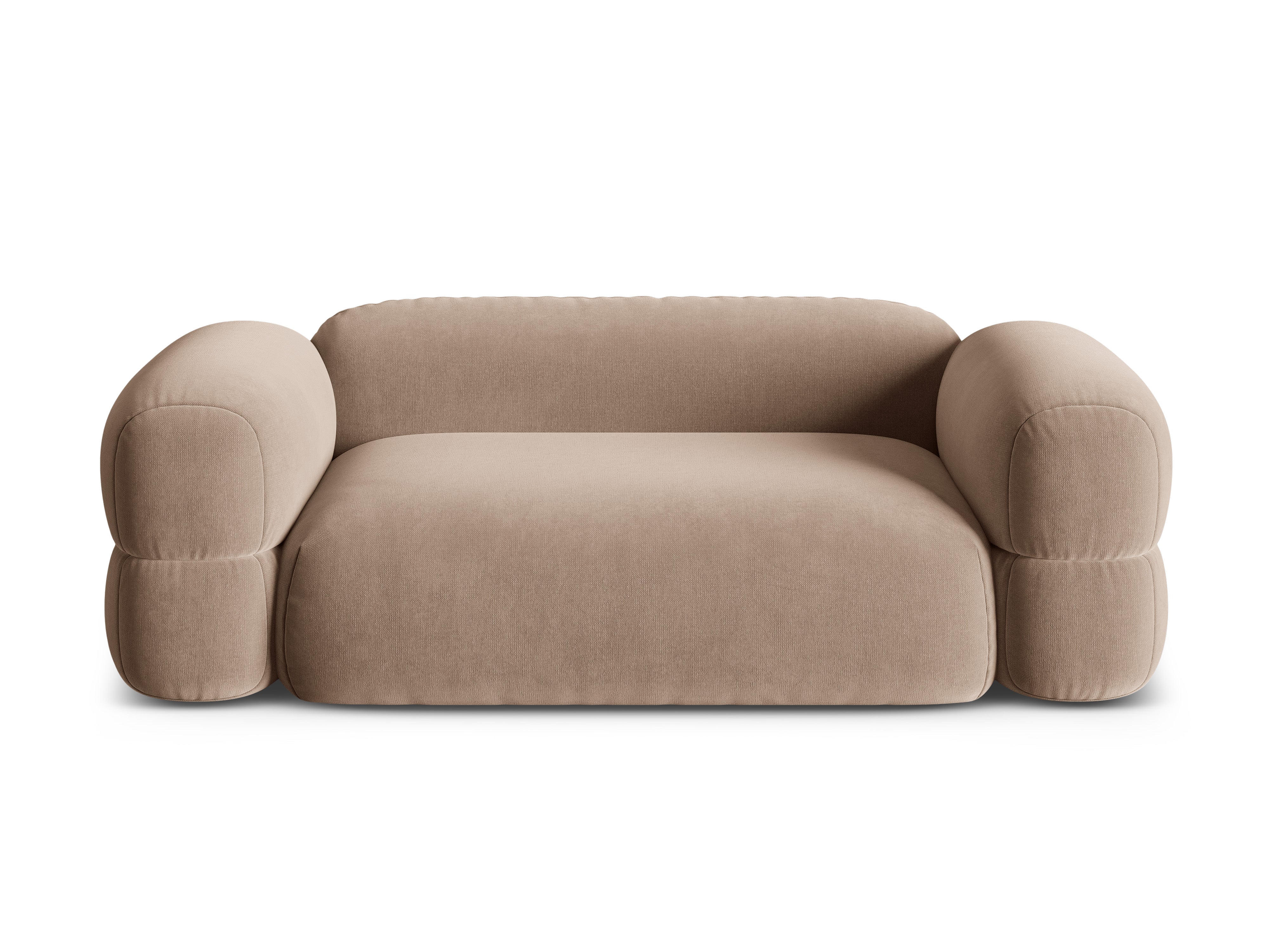 Velvet 3-Seater Sofa ROGER Dark Beige