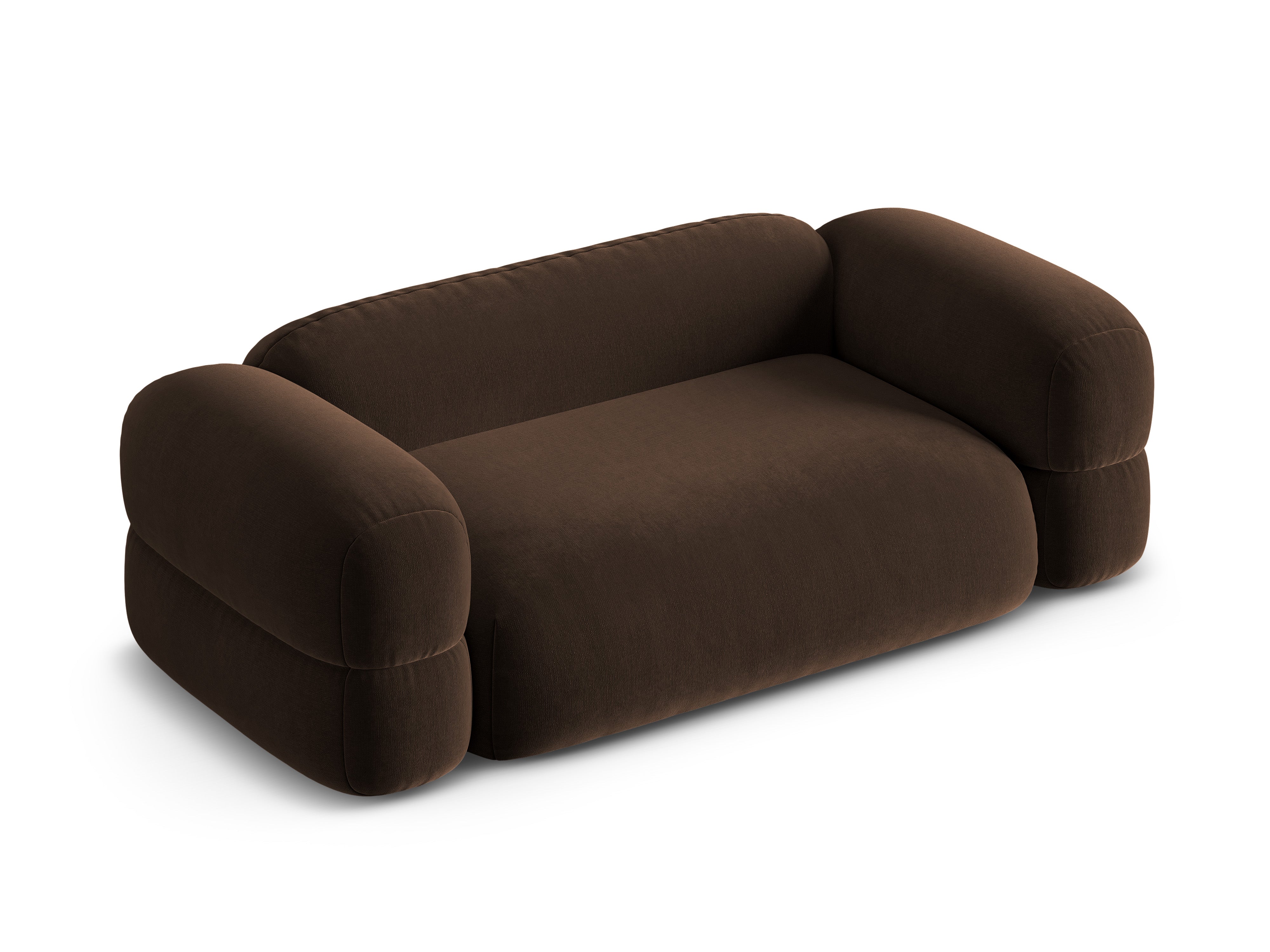 Sofa sametová 3-osobová ROGER čokoládová