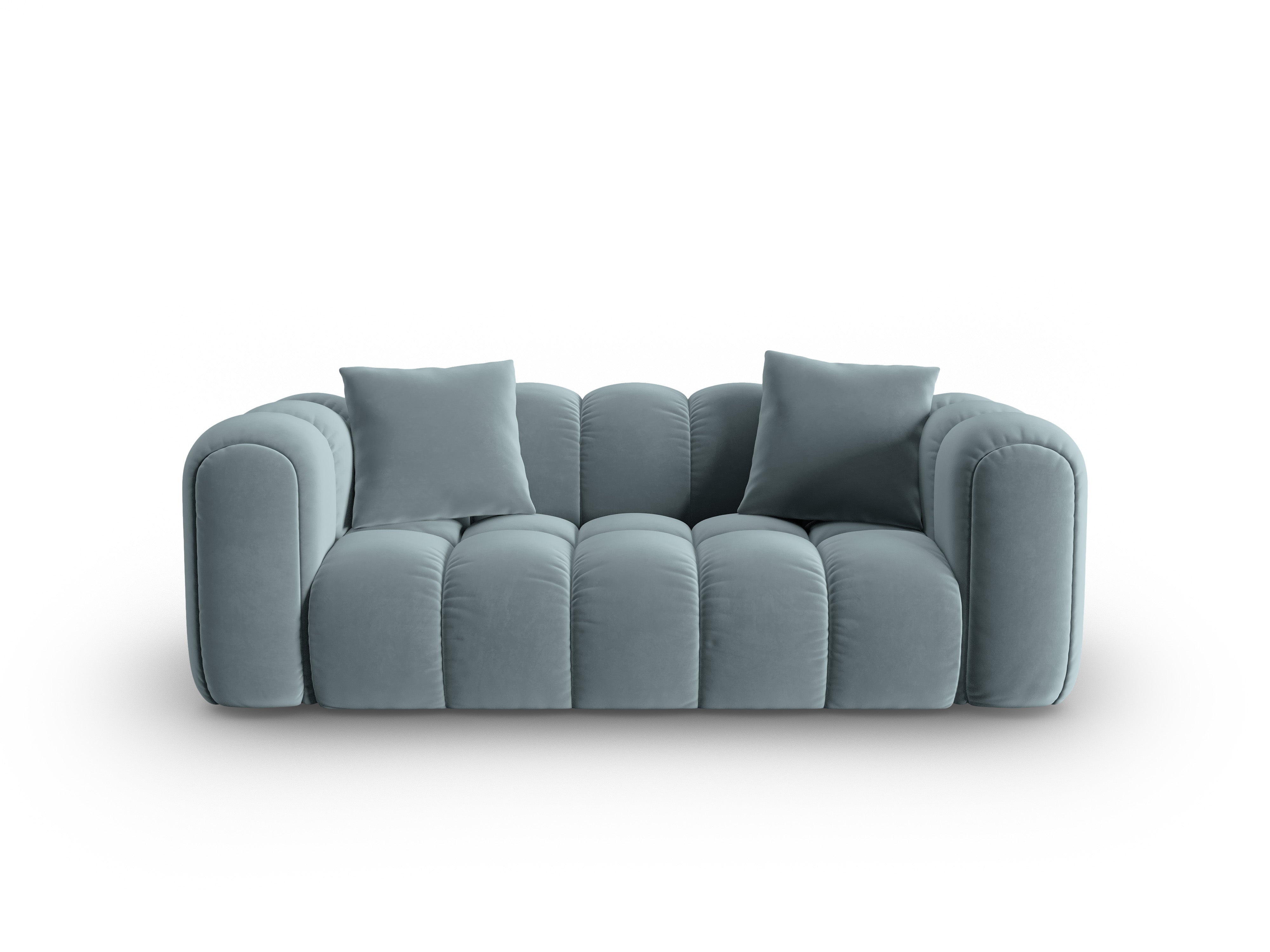 Astro Light Blue Velvet 3-Seater Sofa