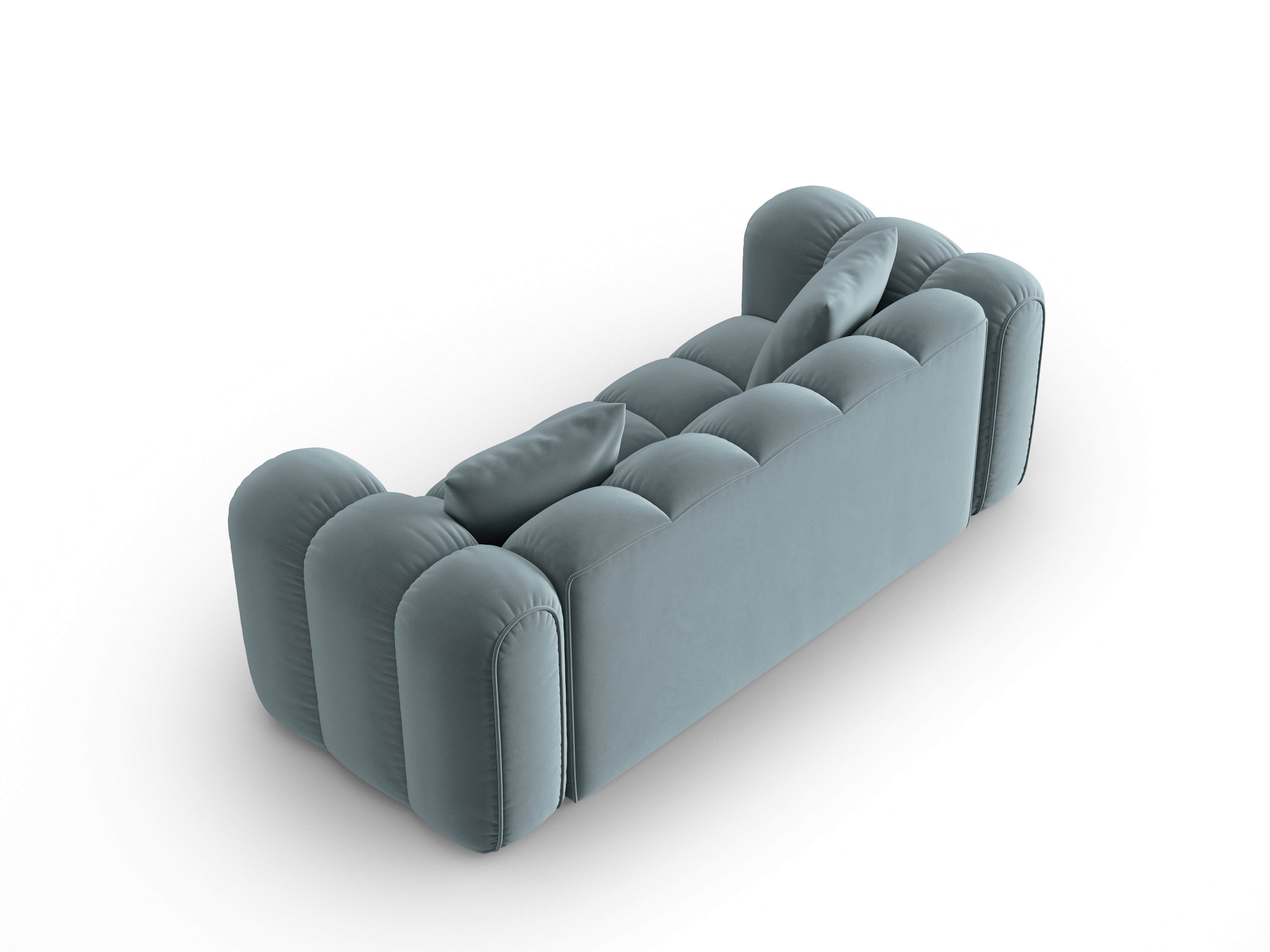 Astro Light Blue Velvet 3-Seater Sofa