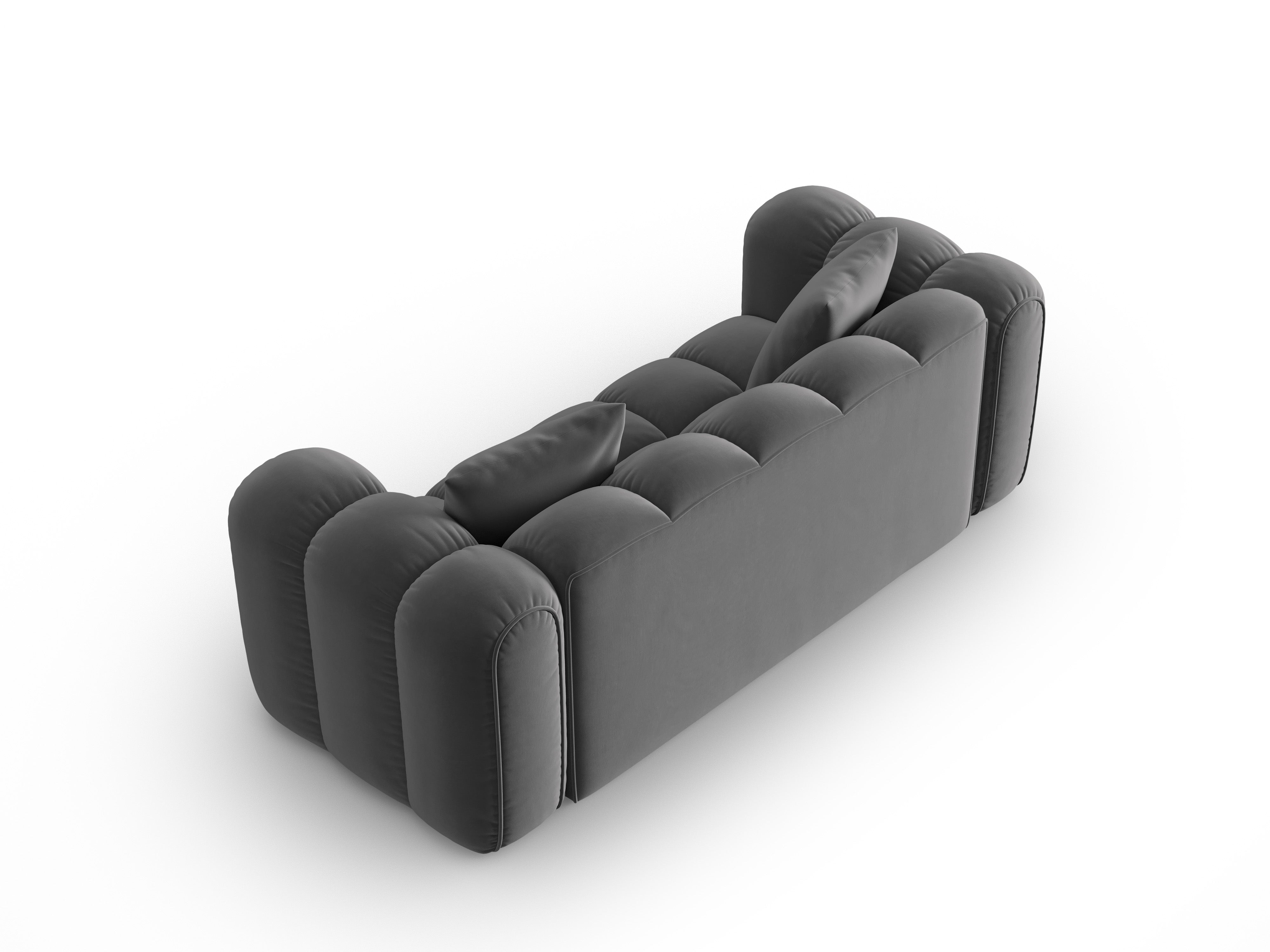 Sofa sametová 3-osobová ASTRO šedá
