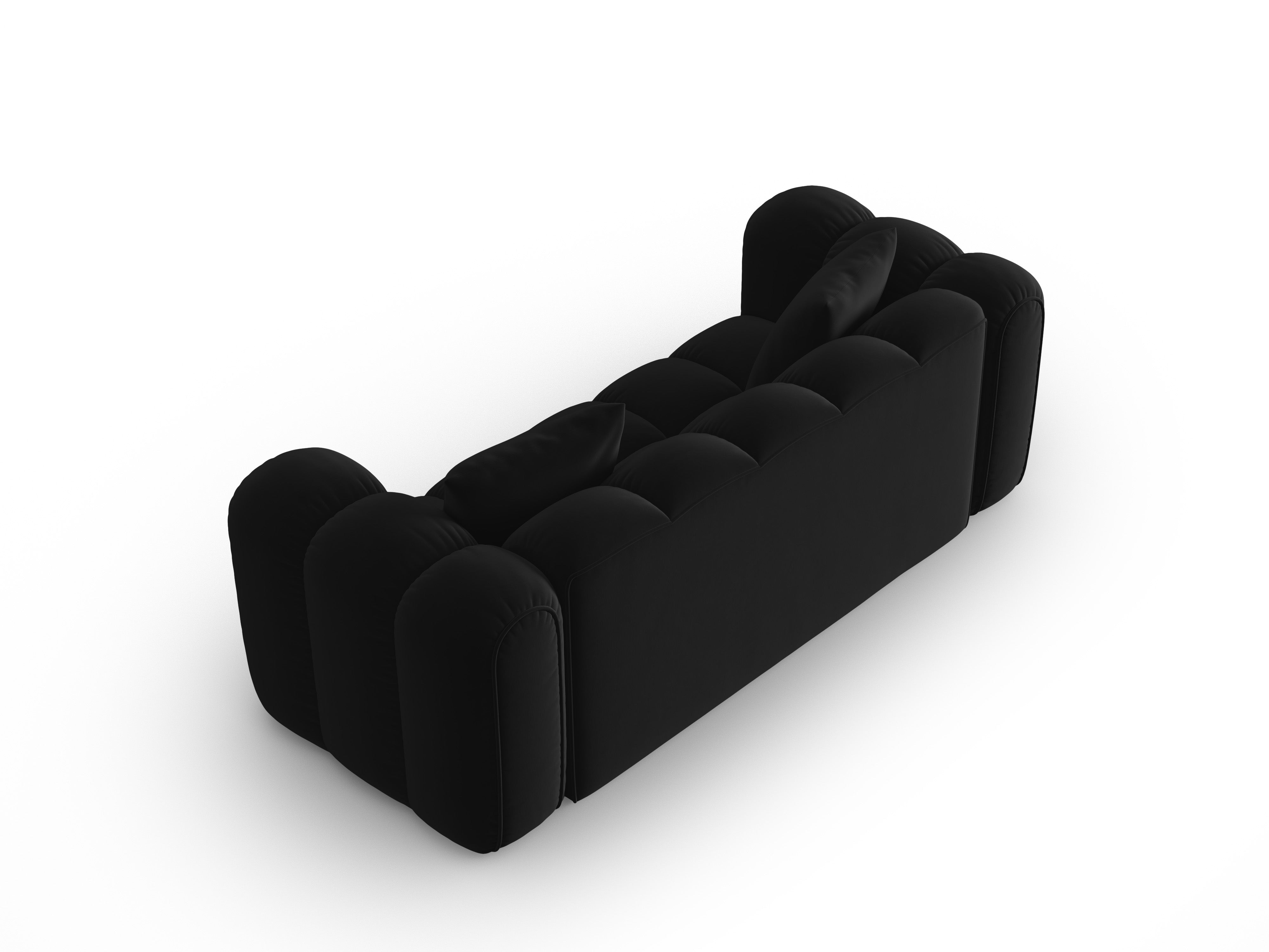 Sofa sametová 3-osobová ASTRO černá