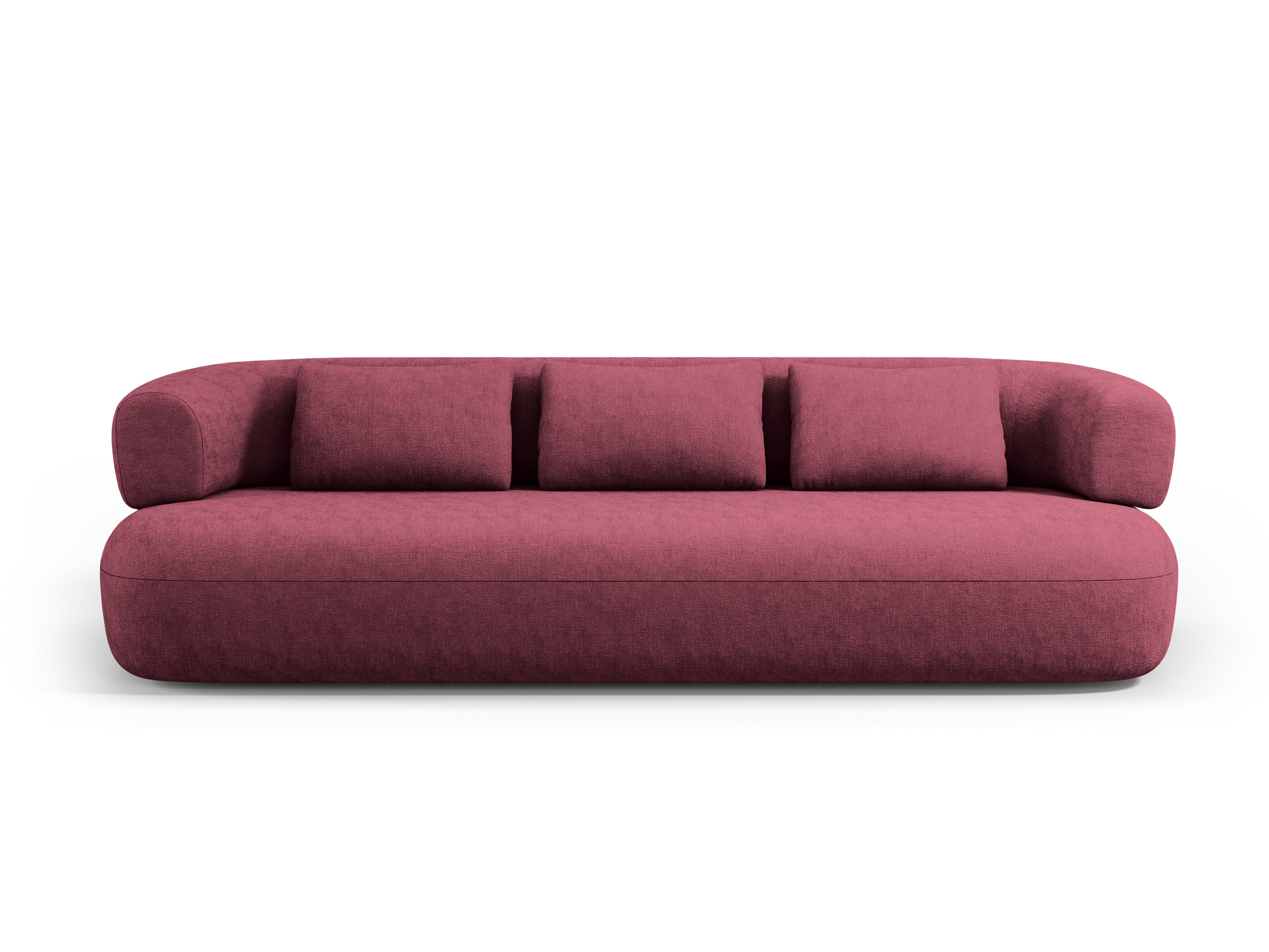 Sofa pro 3,5 osoby ALDRIN v karmazínovém šenilu
