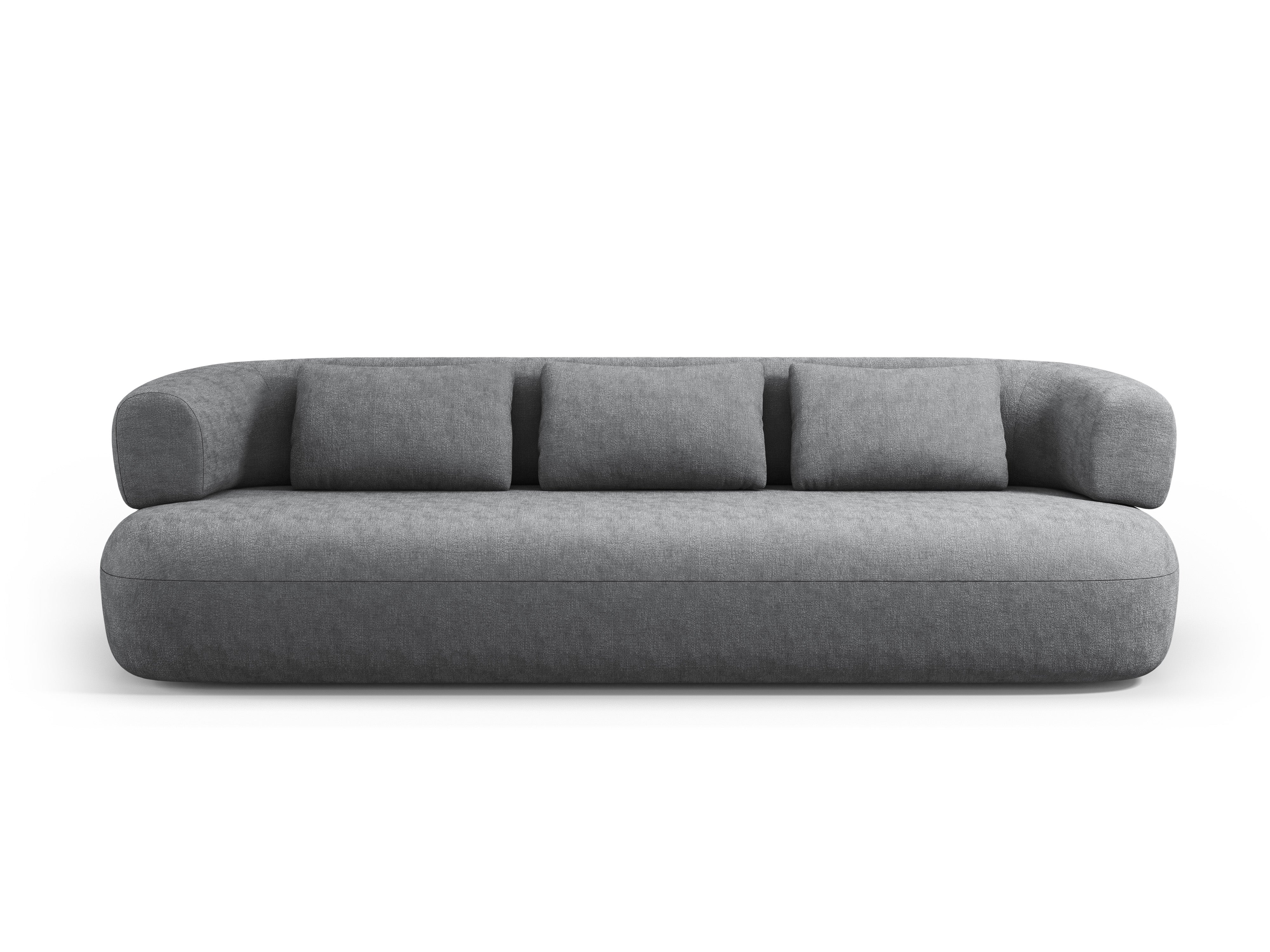 Sofa pro 3,5 osoby ALDRIN tmavě šedý šenil