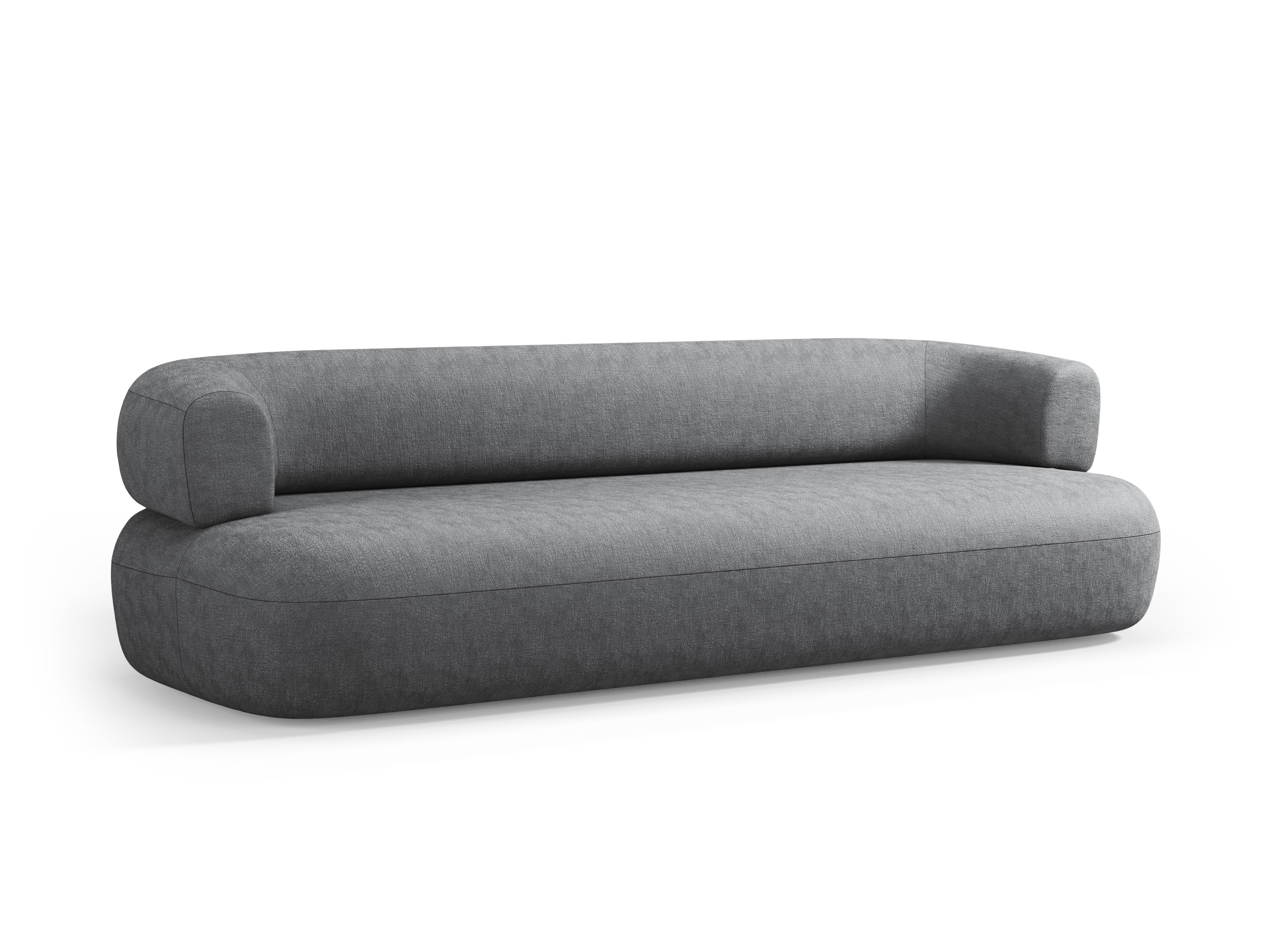 Sofa pro 3,5 osoby ALDRIN tmavě šedý šenil