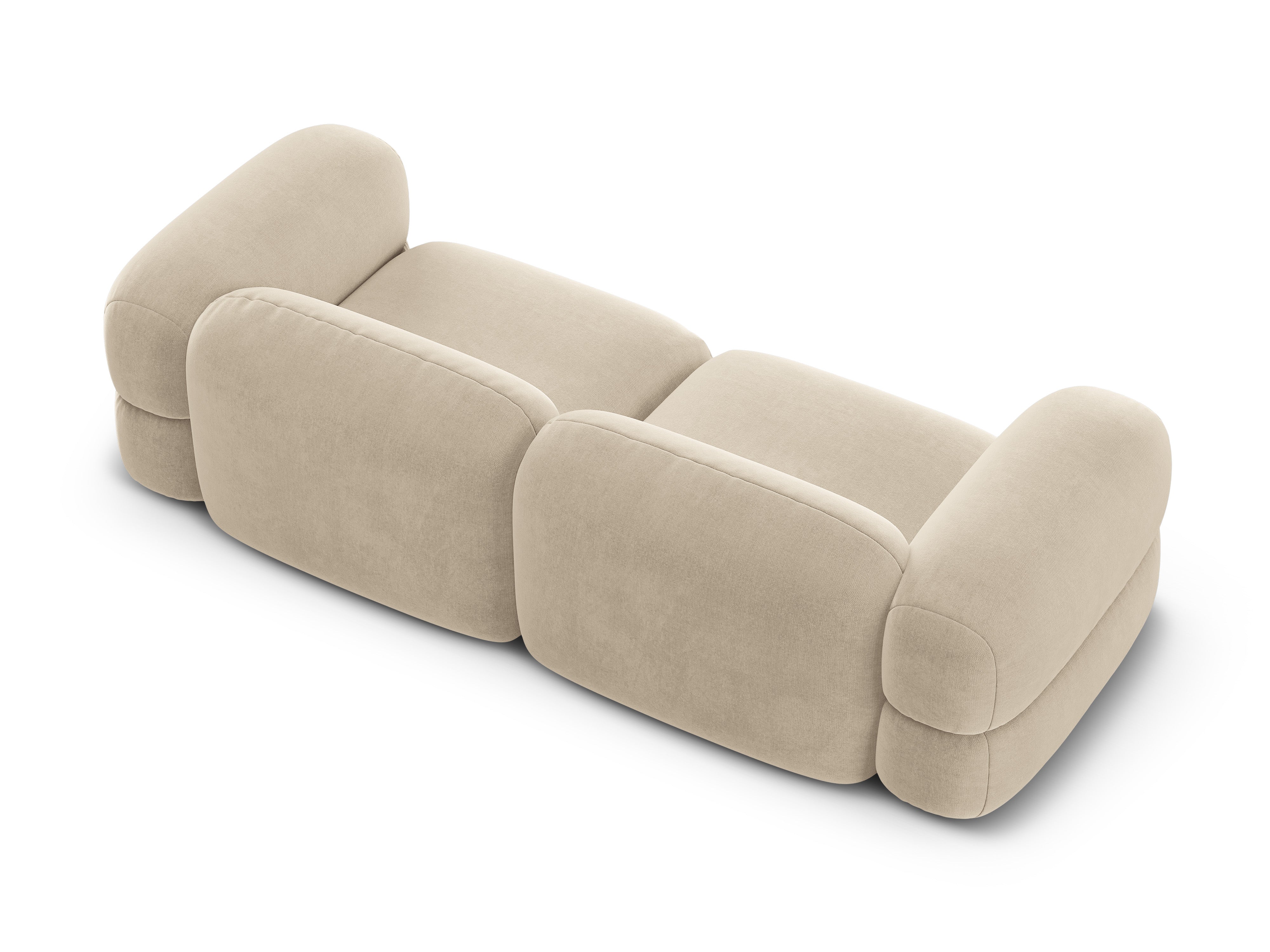 Sofa sametová 4-osobová ROGER světle béžová