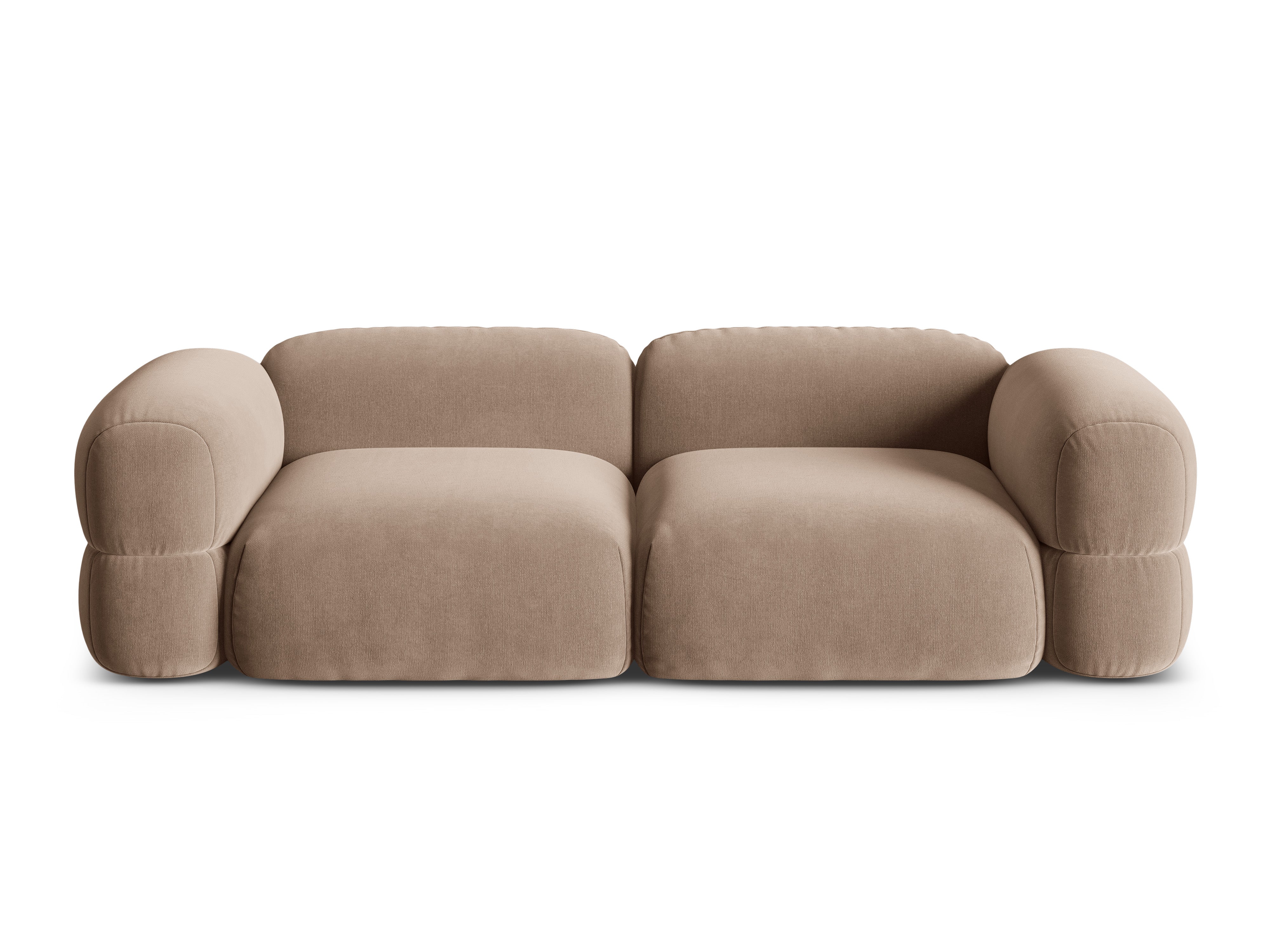 Sofa sametová pro 4 osoby ROGER tmavě béžová