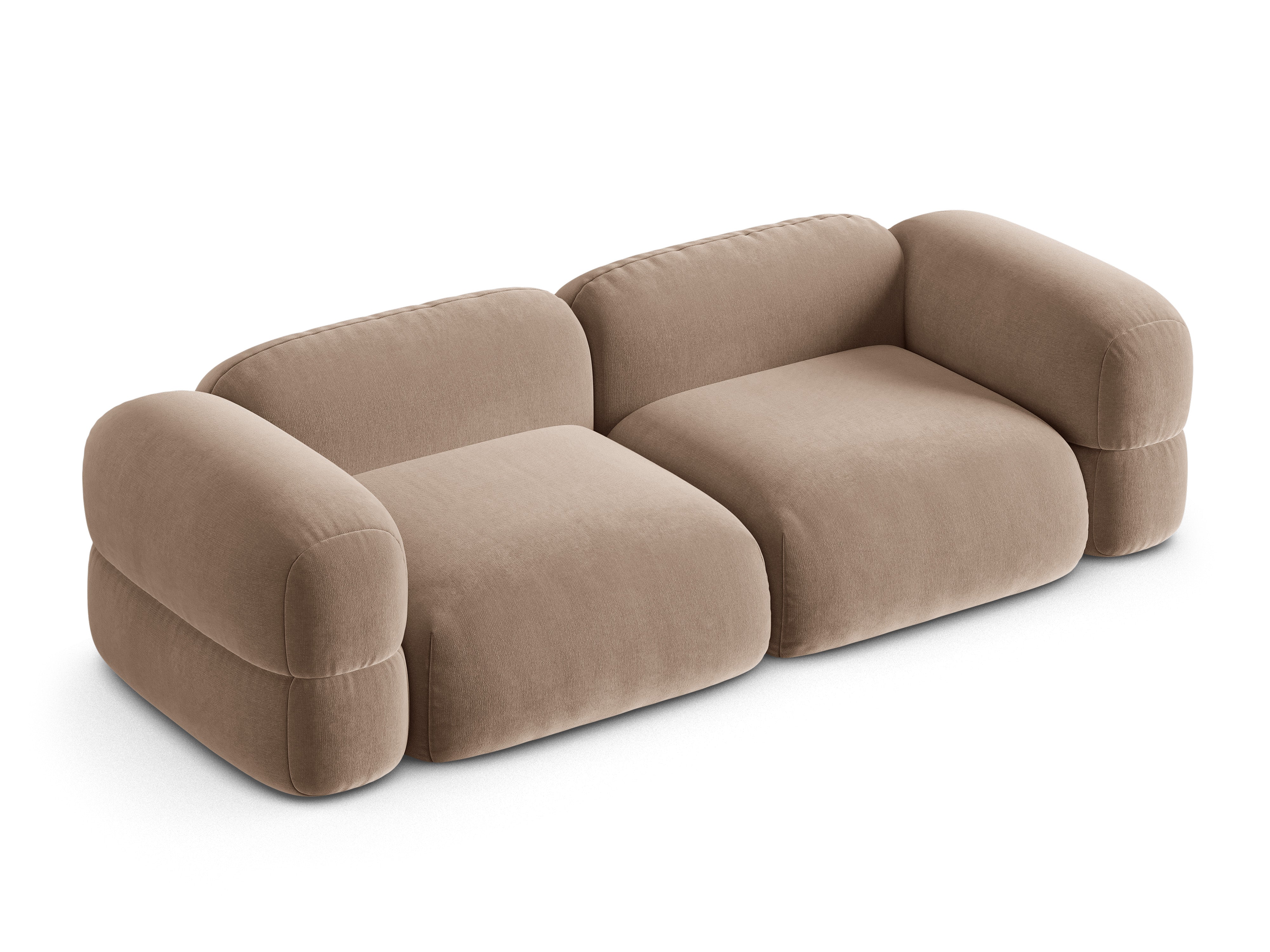 Sofa sametová pro 4 osoby ROGER tmavě béžová