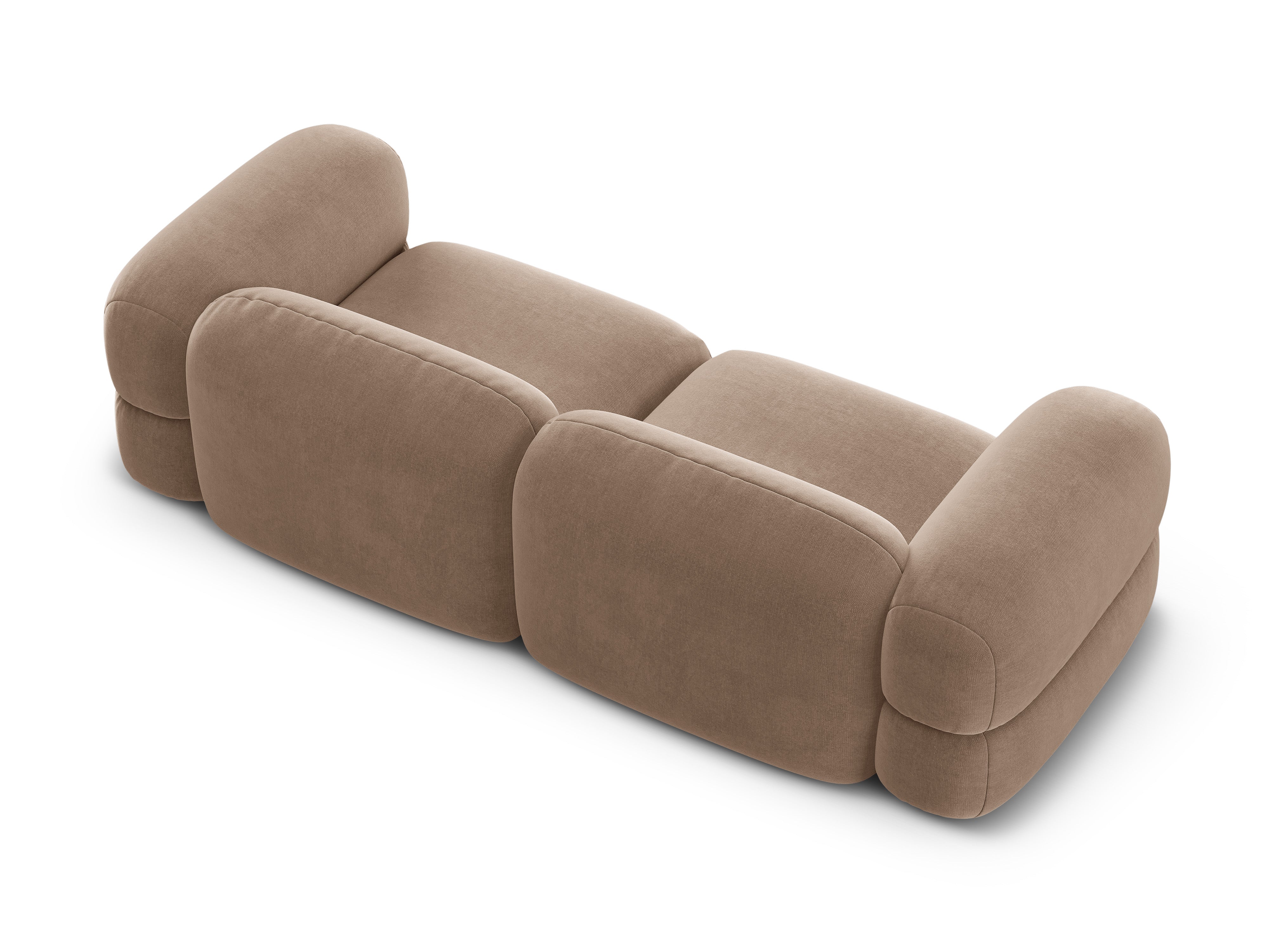 Sofa sametová pro 4 osoby ROGER tmavě béžová