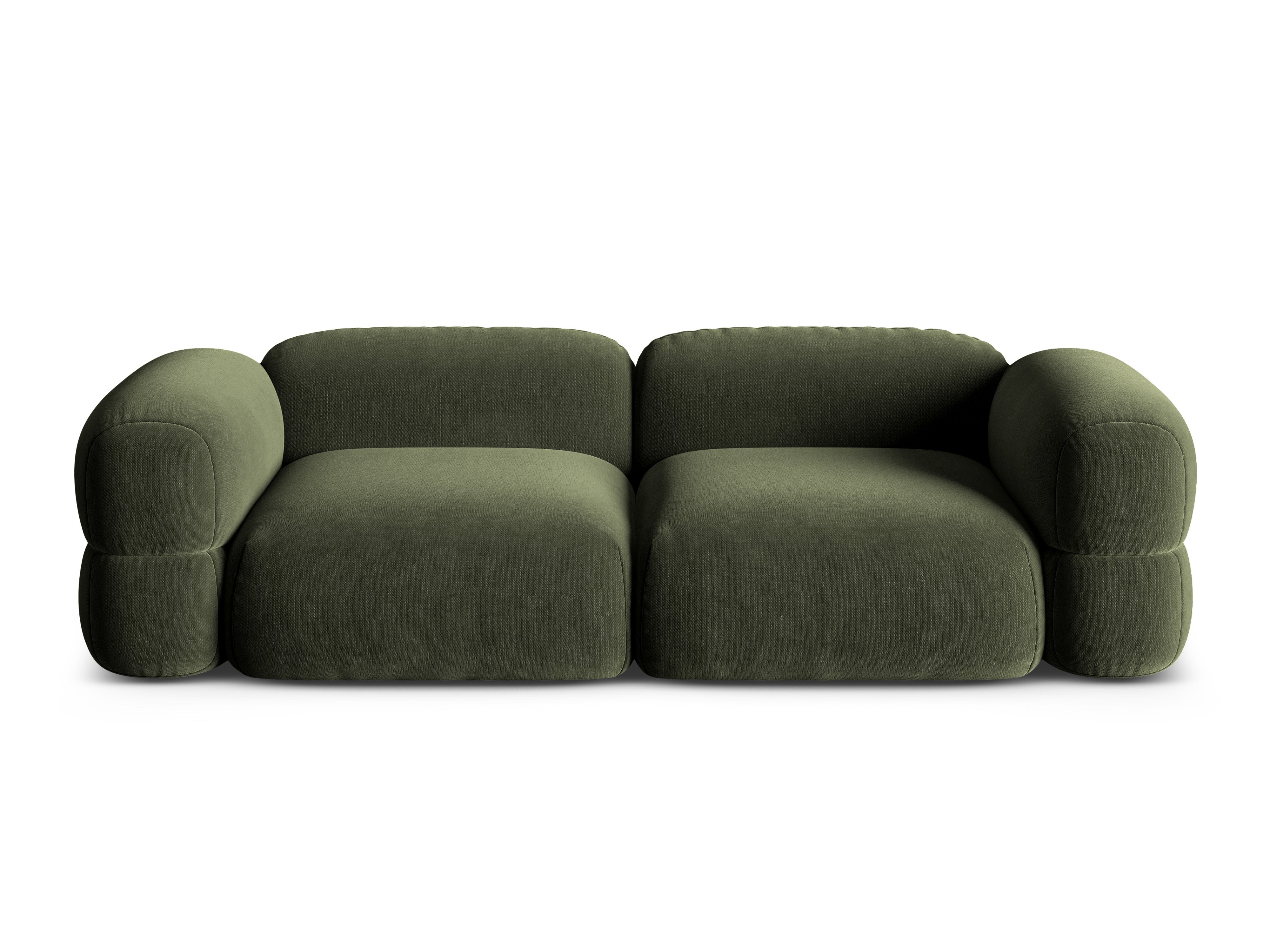 Velvet sofa for 4 people ROGER olive