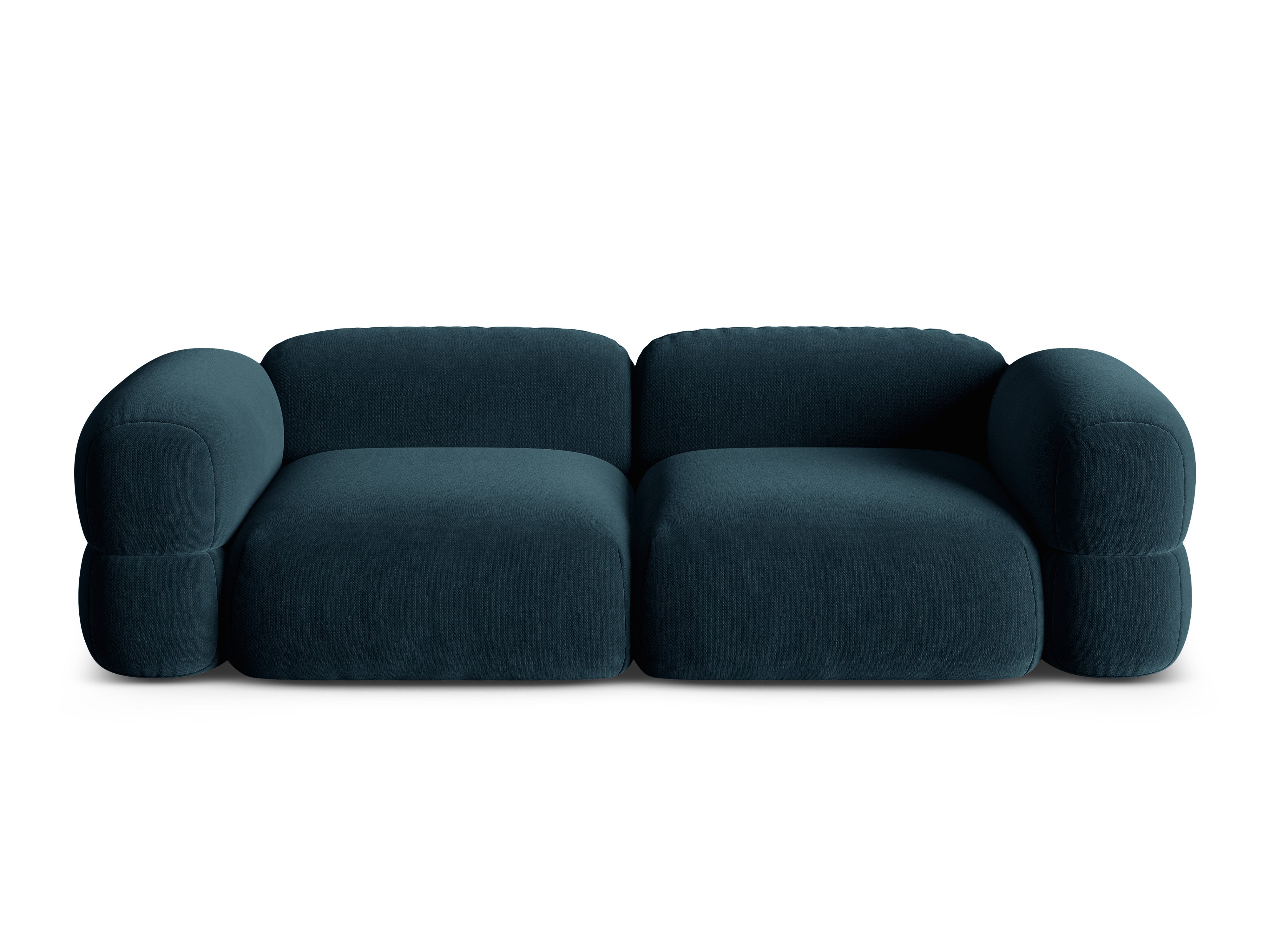 Sofa sametová 4-osobová ROGER modrá petrol