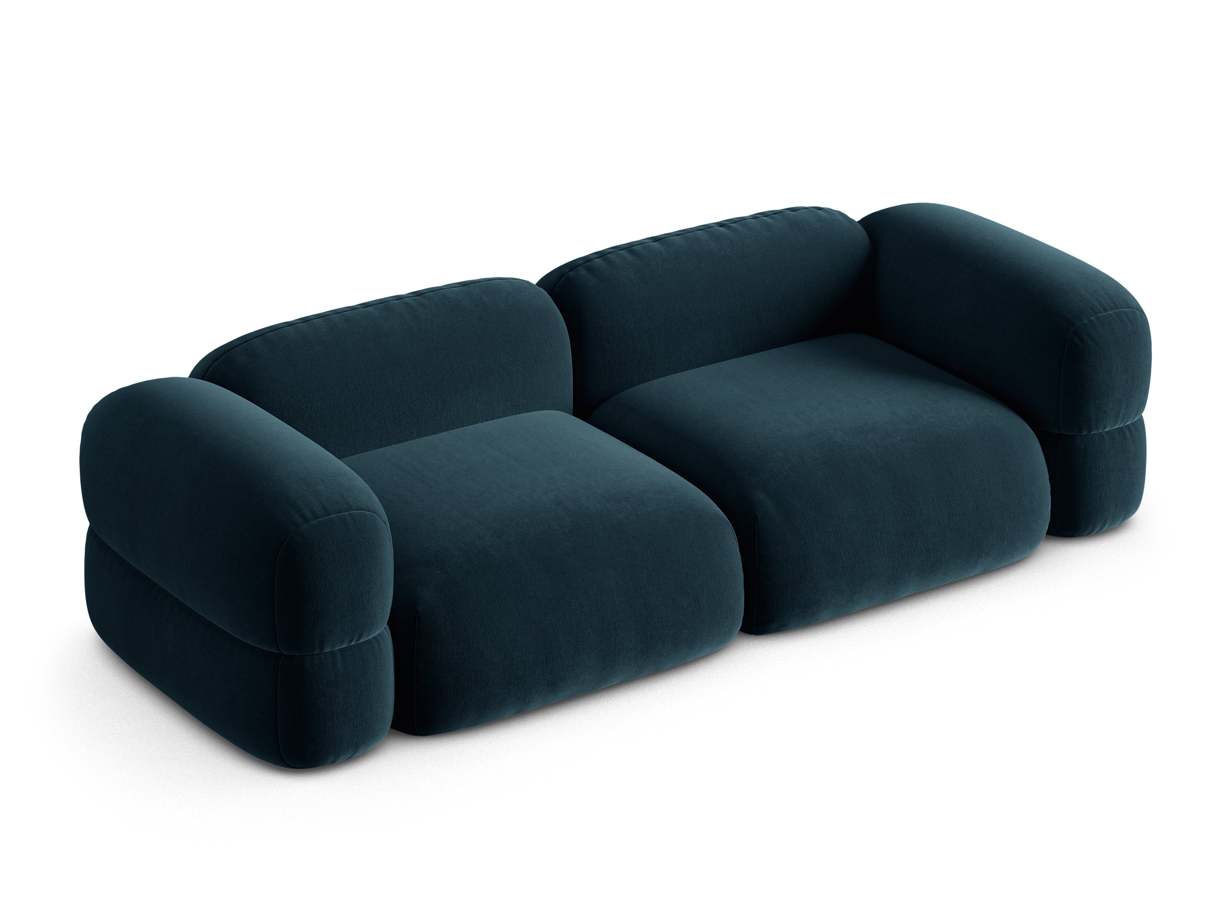 Sofa sametová 4-osobová ROGER modrá petrol