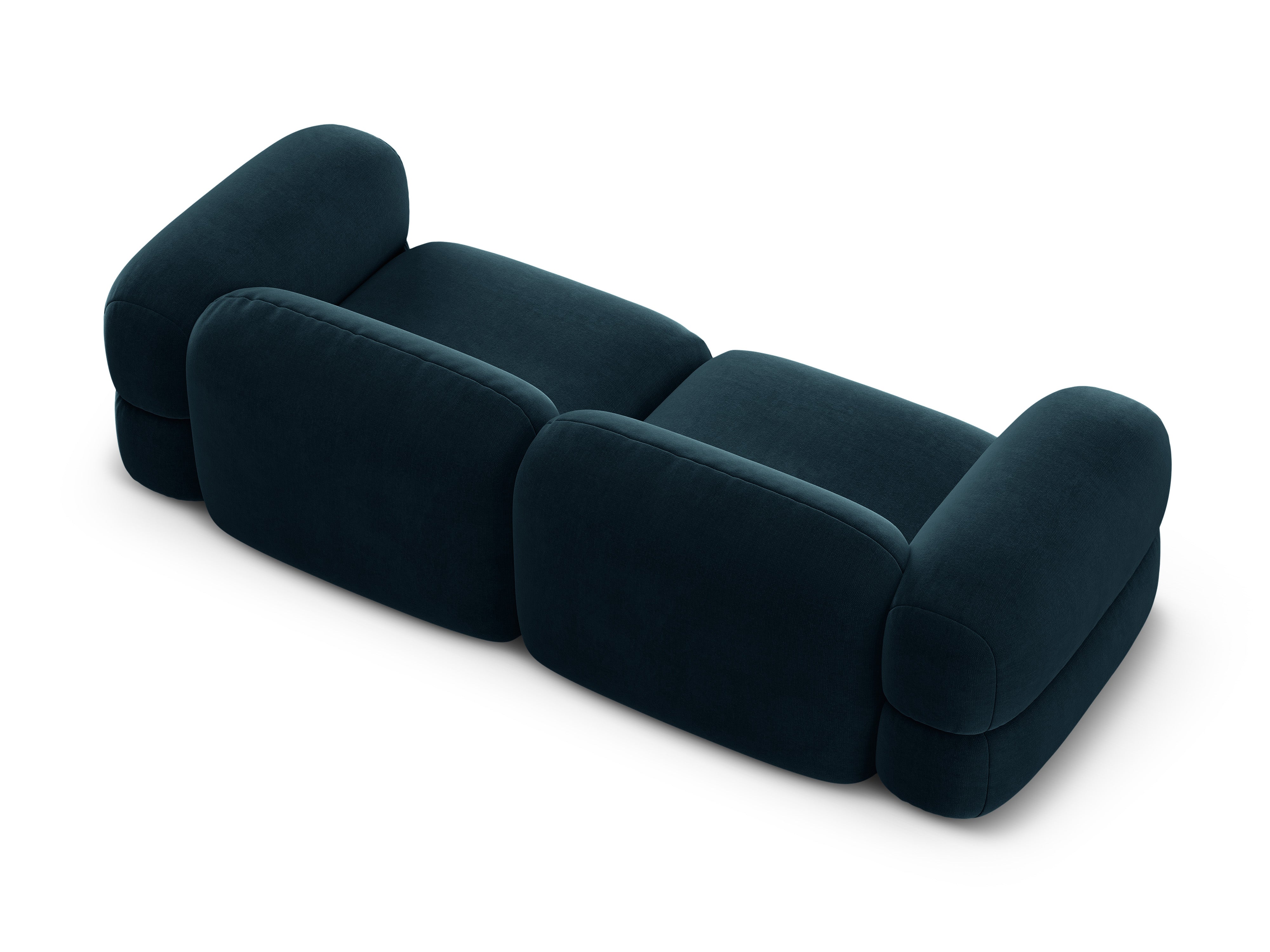 Sofa sametová 4-osobová ROGER modrá petrol