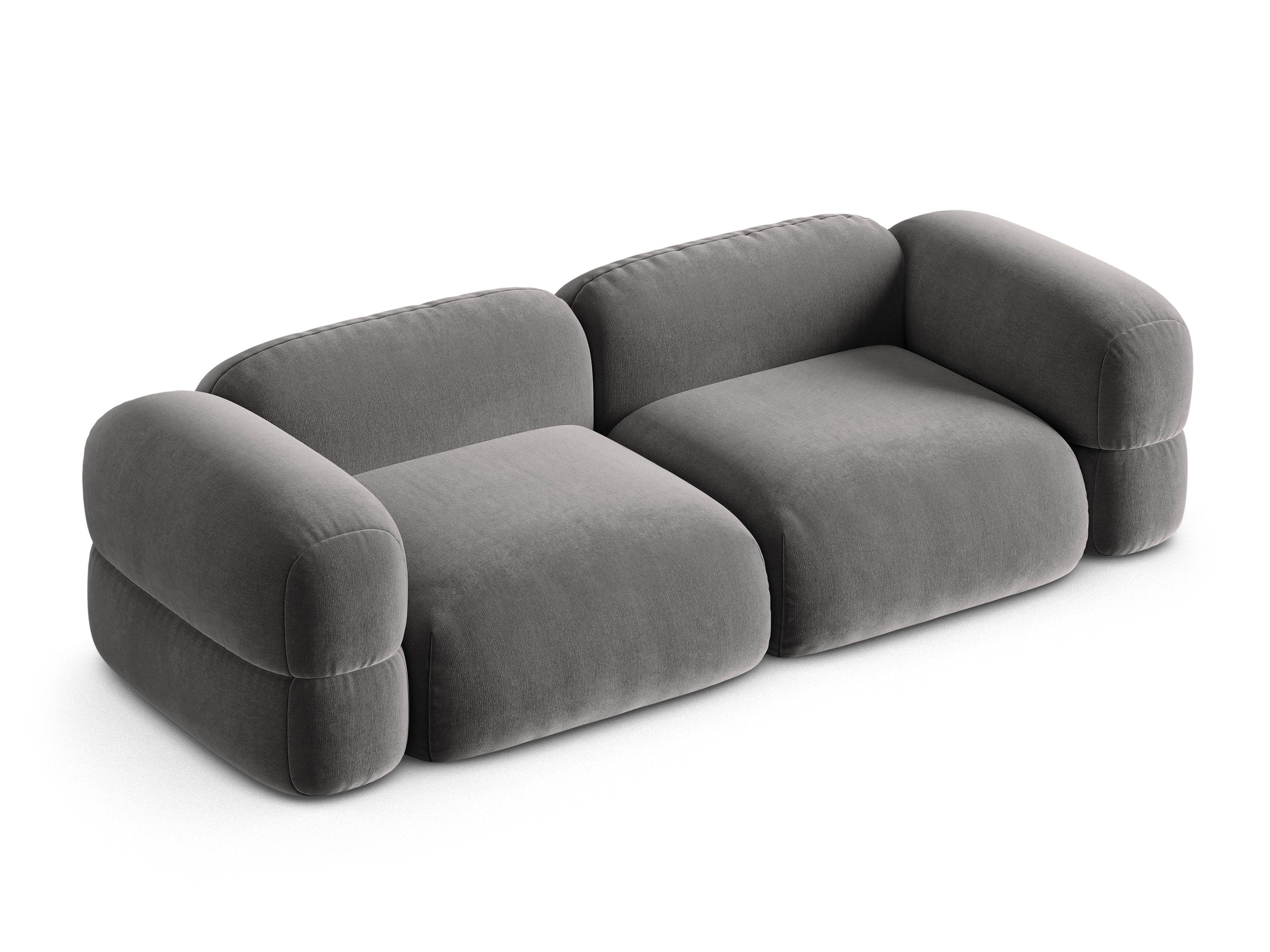 Sofa sametová 4-osobová ROGER šedá