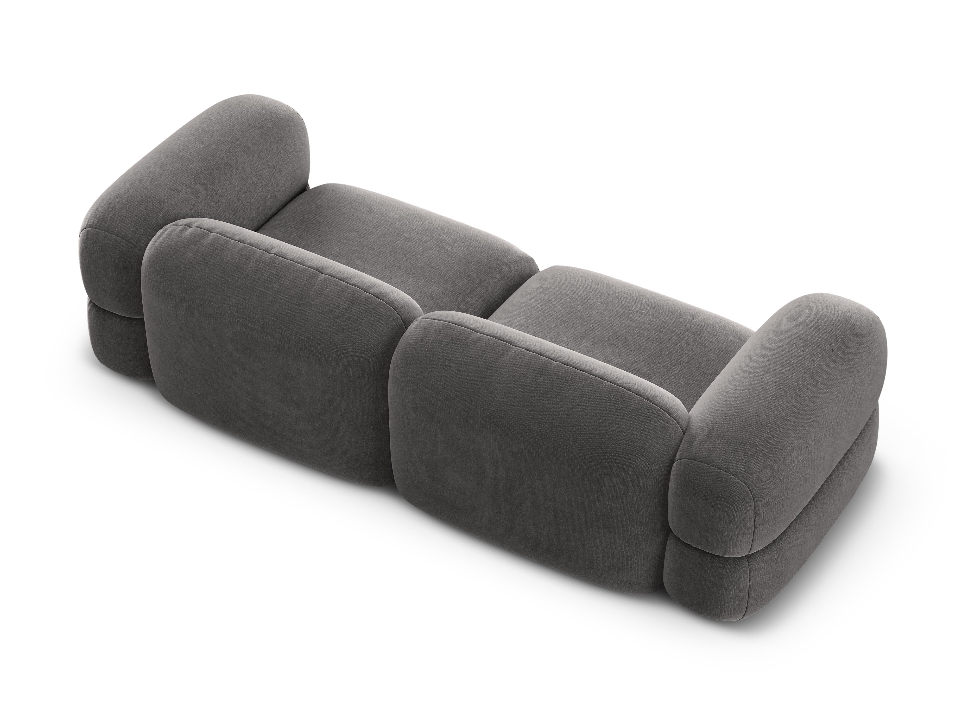 Sofa sametová 4-osobová ROGER šedá