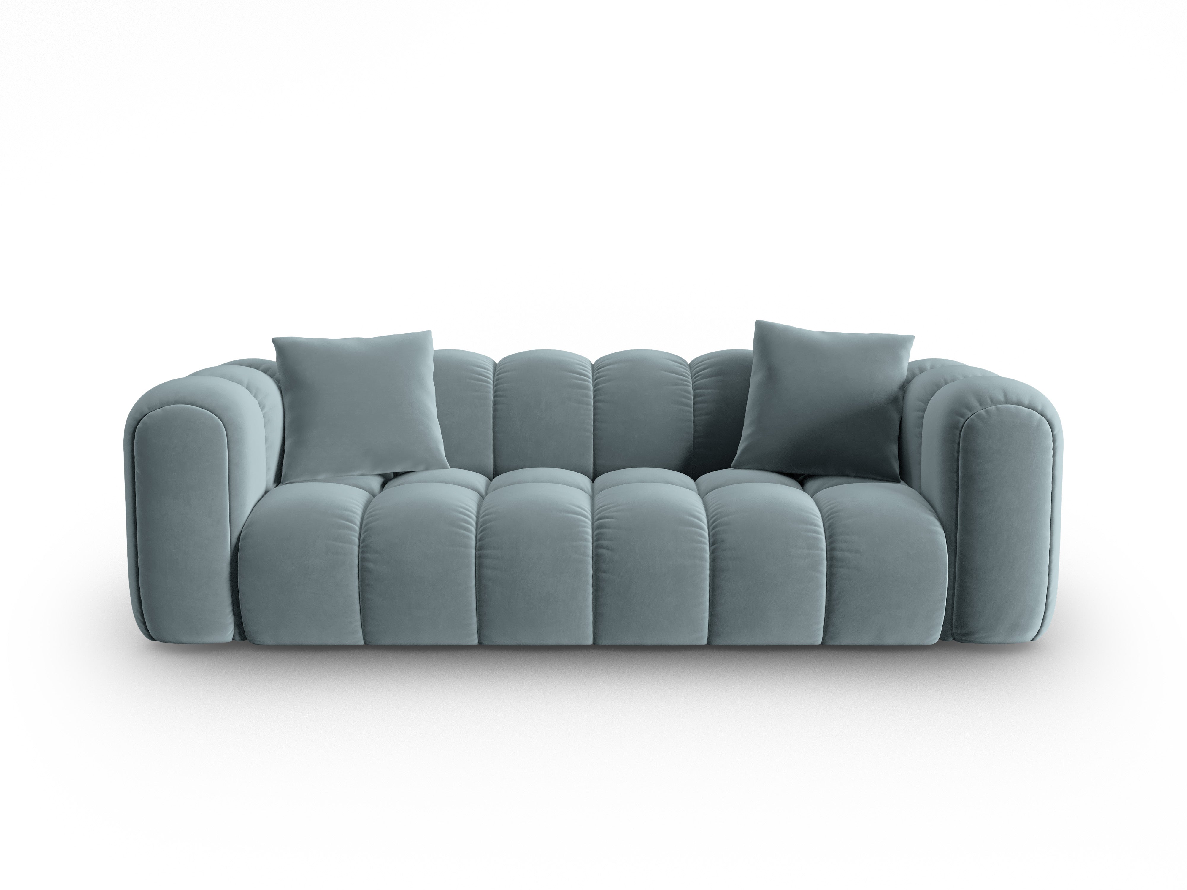 Sofa sametová 4-osobová ASTRO jasně modrá