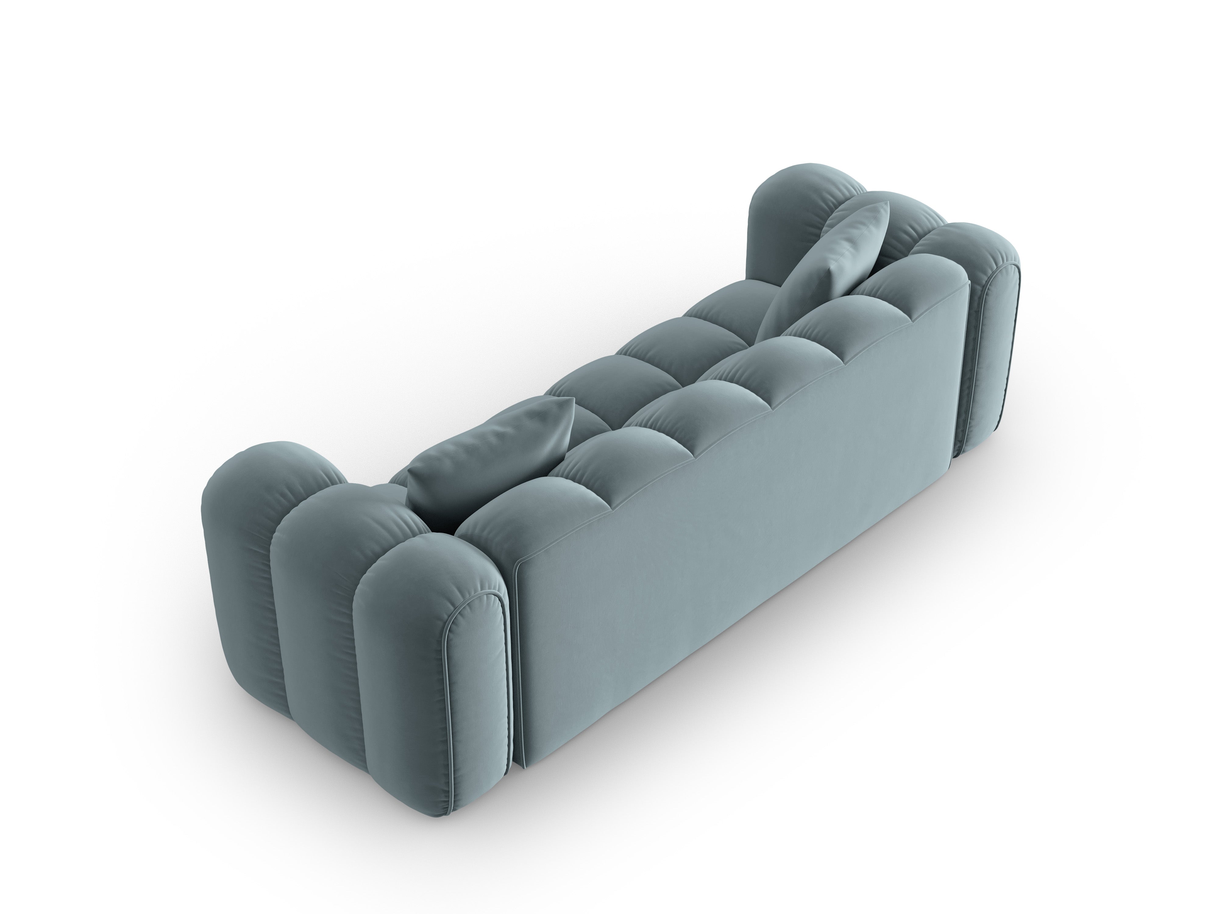 Sofa sametová 4-osobová ASTRO jasně modrá
