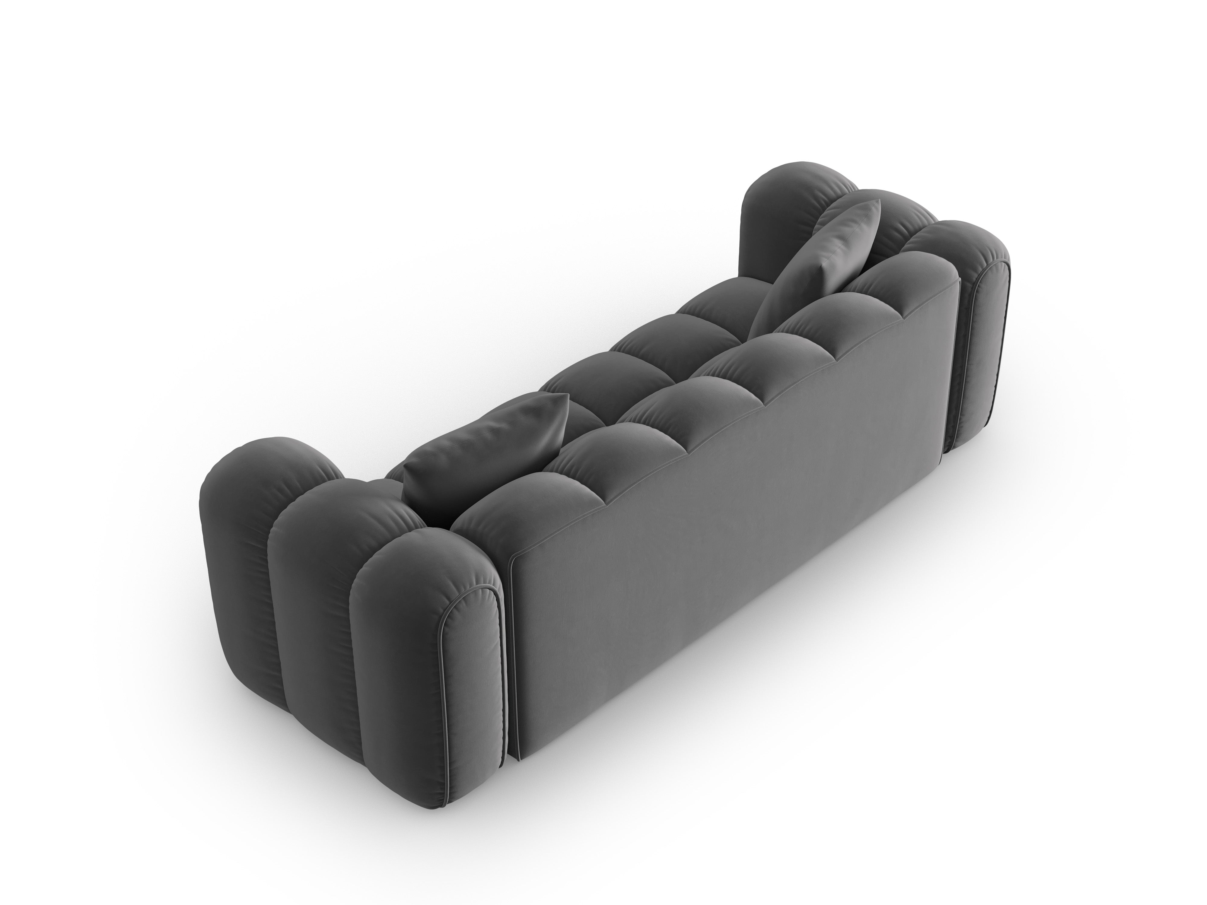 Sofa sametová 4-osobová ASTRO šedá