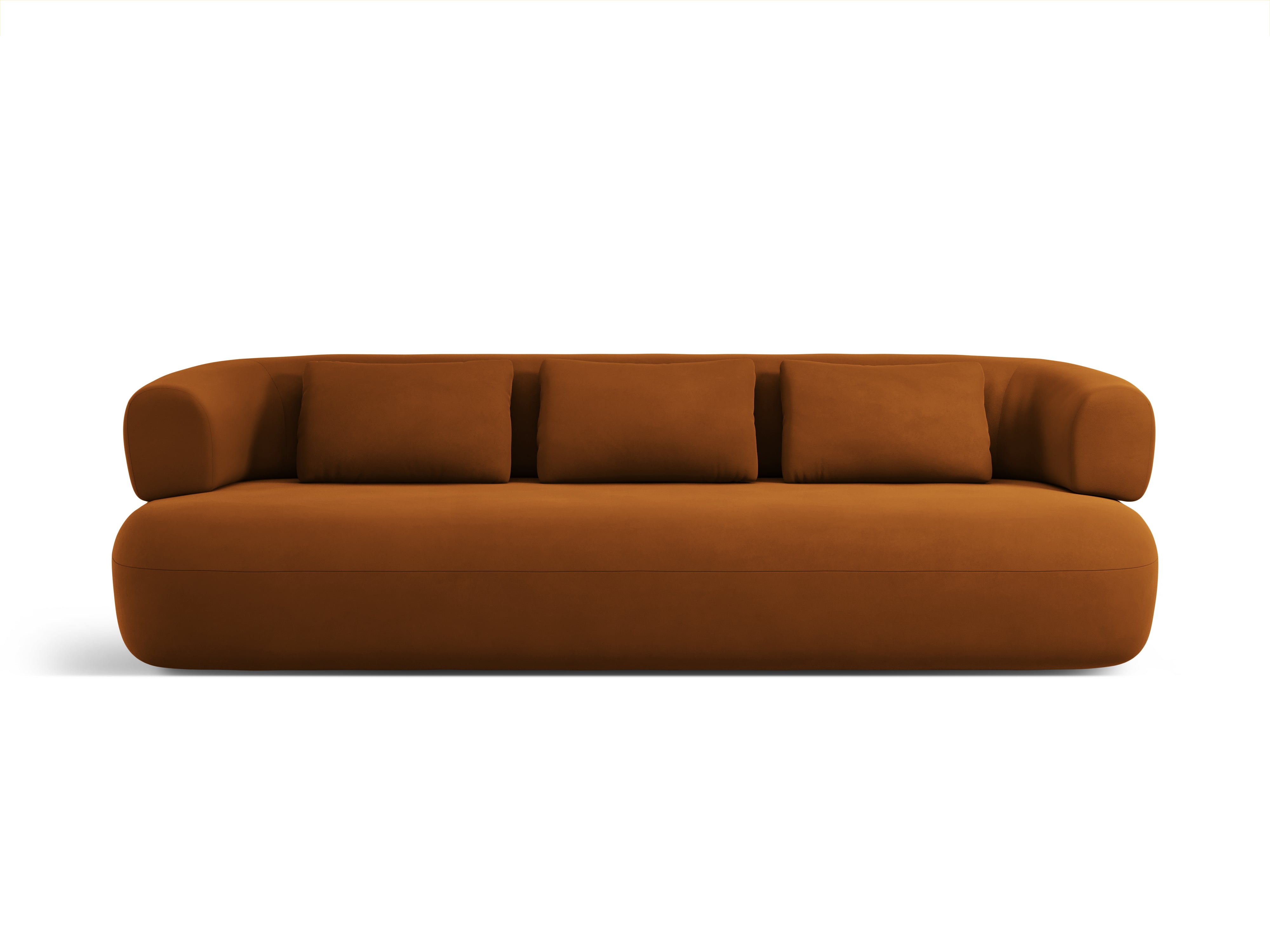 Sofa z aksamitné látky pro 4 osoby ALDRIN v cihlové barvě