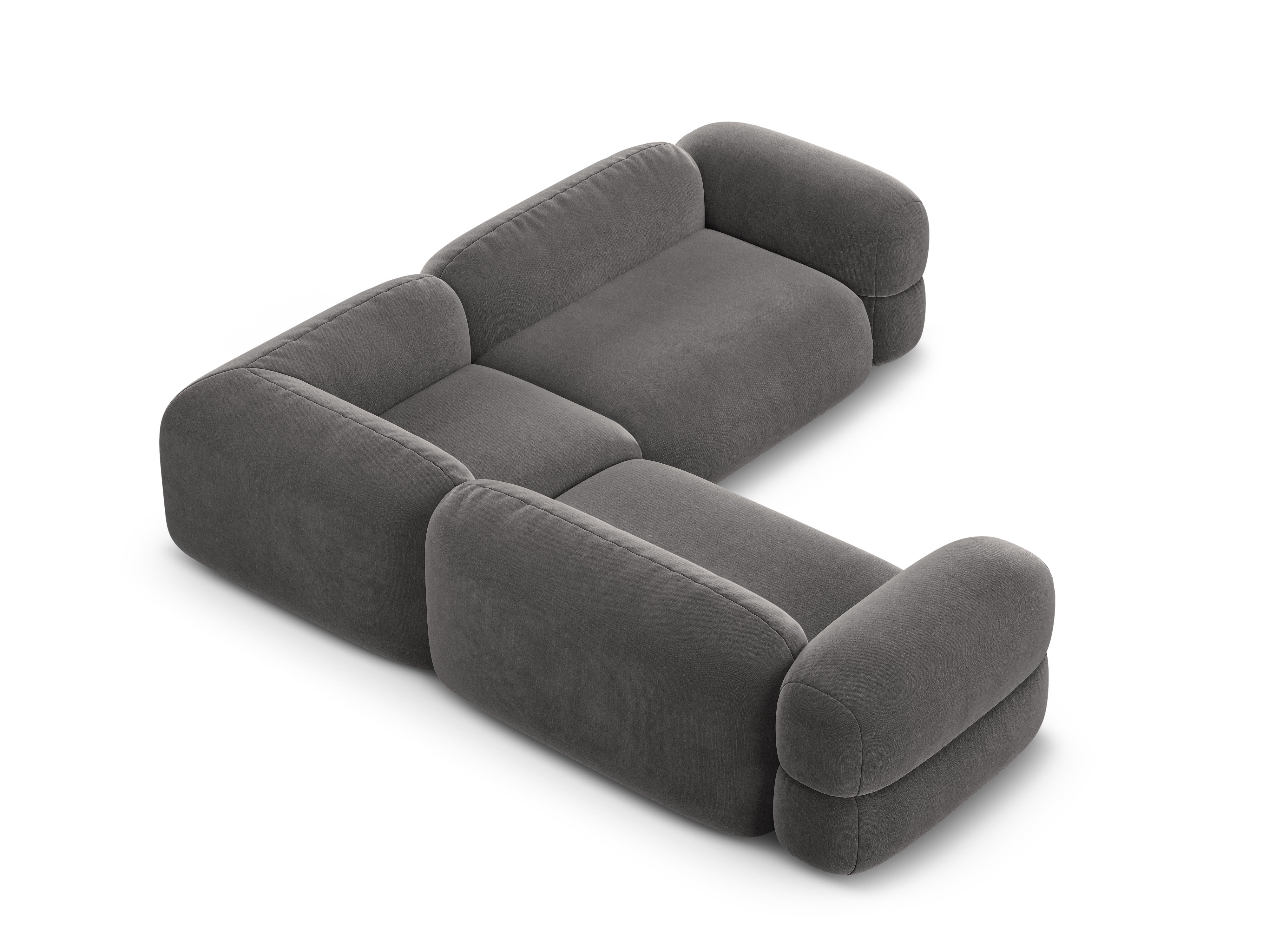 Symmetrical Velvet Corner Sofa ROGER Gray