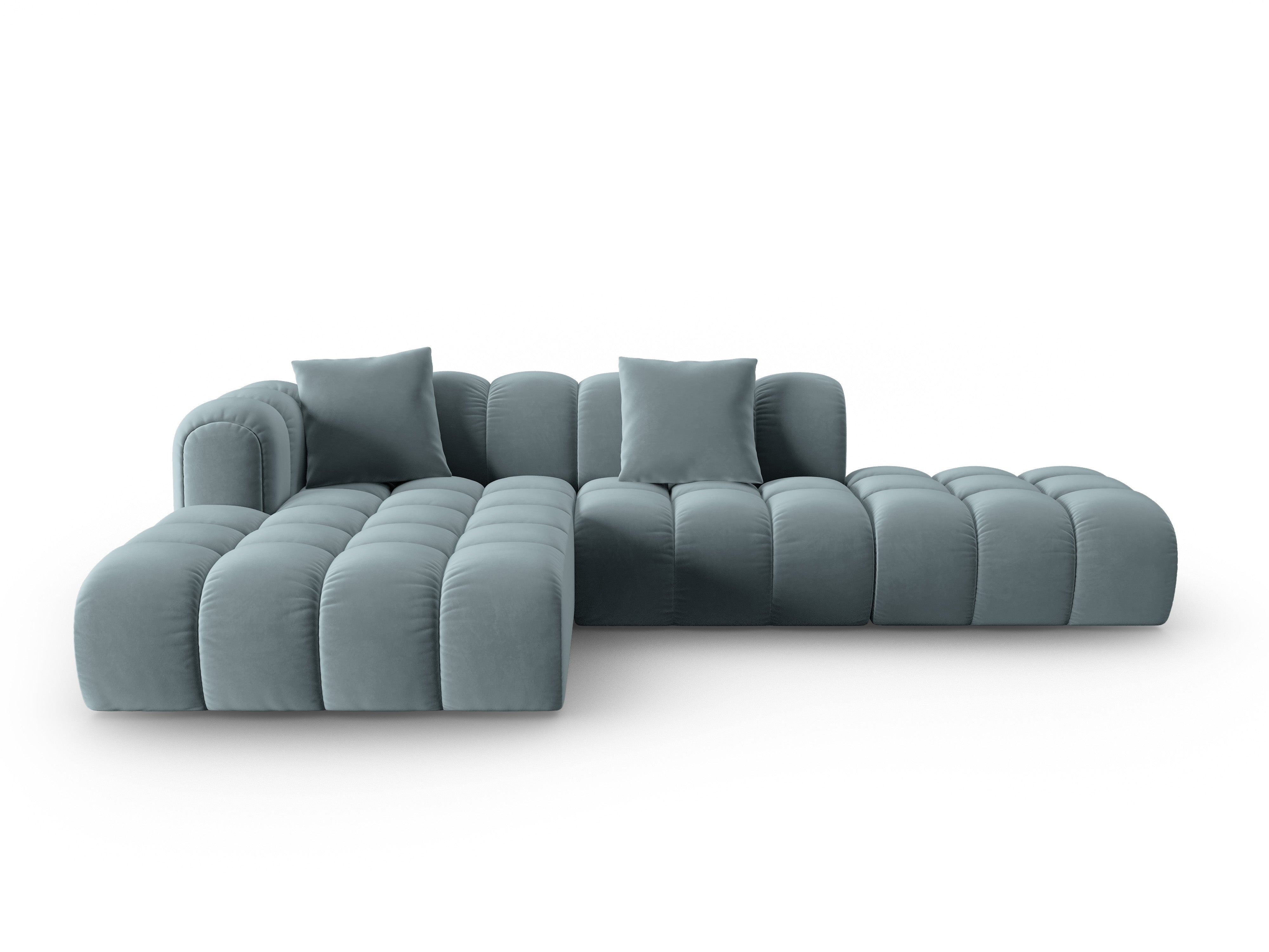 Open Left Velvet Corner Sofa ASTRO Light Blue
