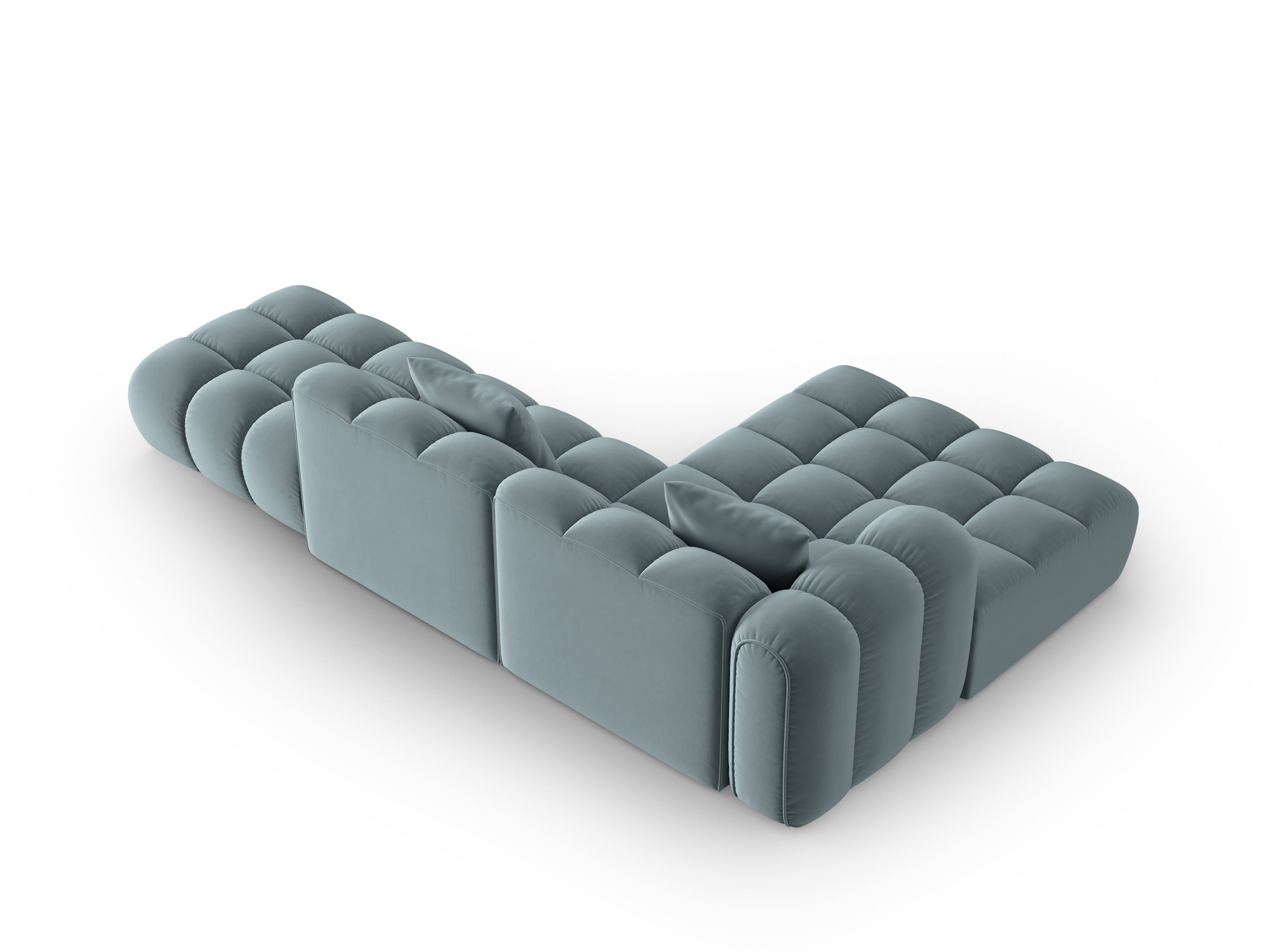 Open Left Velvet Corner Sofa ASTRO Light Blue